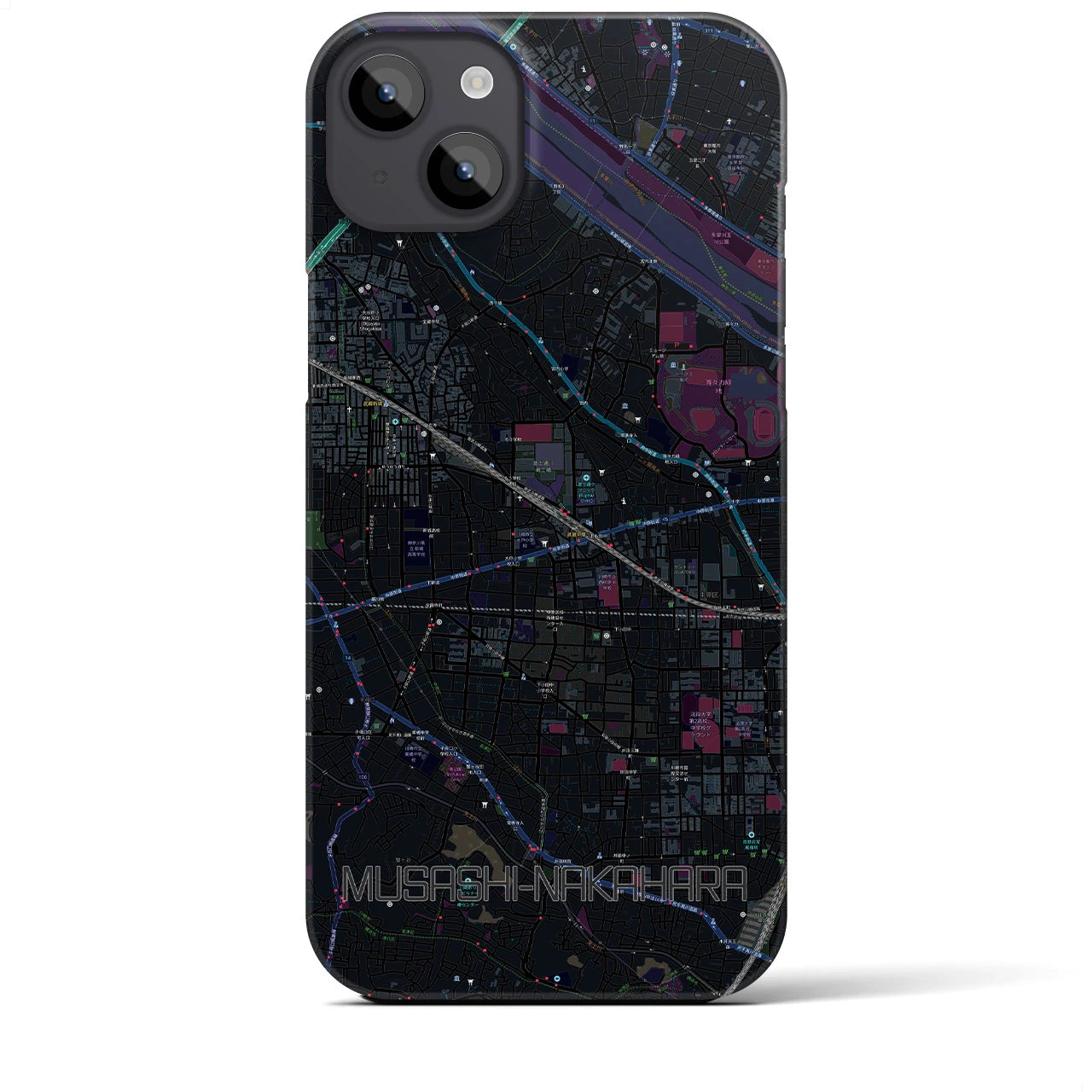 【武蔵中原(神奈川県)】地図柄iPhoneケース(バックカバータイプ)