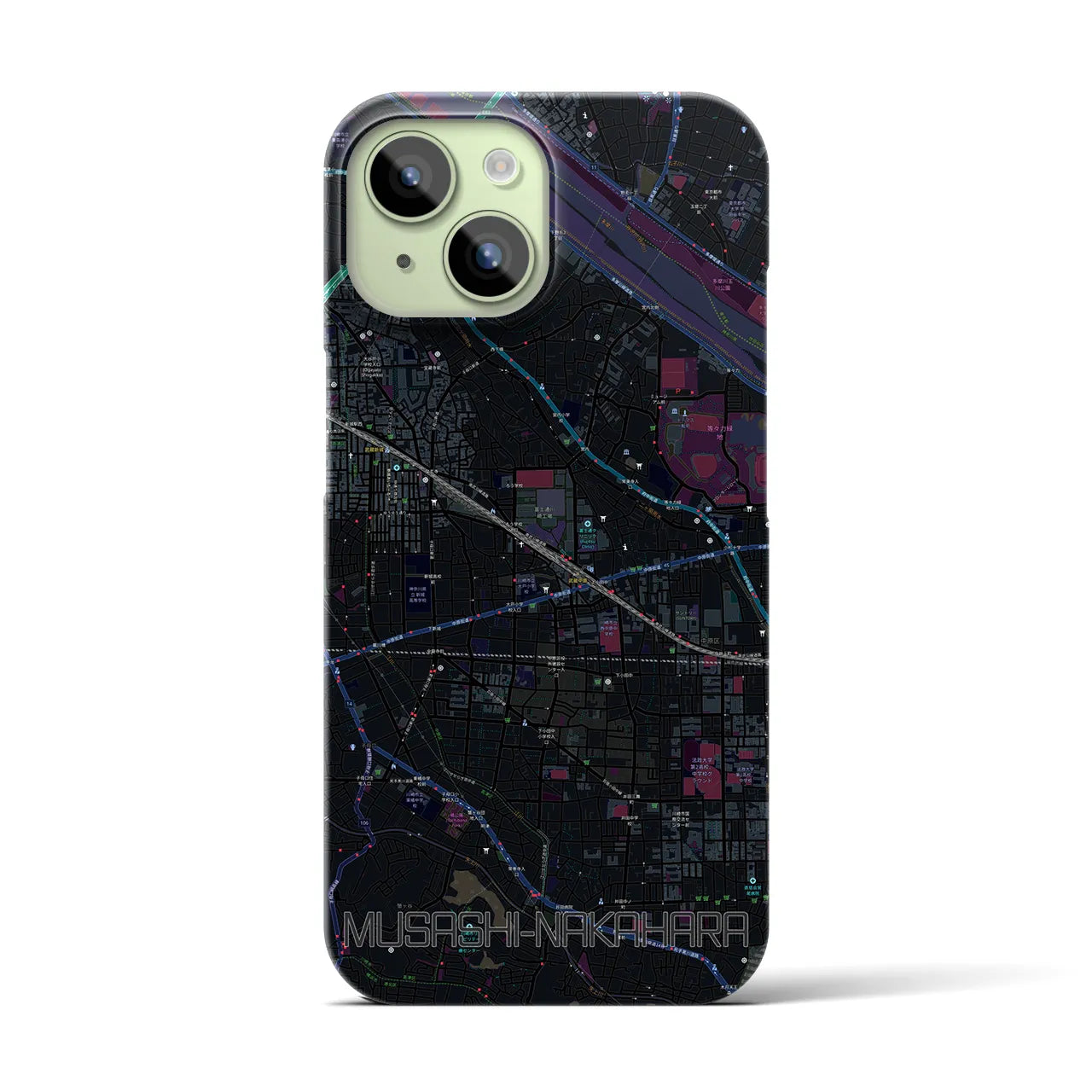 【武蔵中原(神奈川県)】地図柄iPhoneケース(バックカバータイプ)
