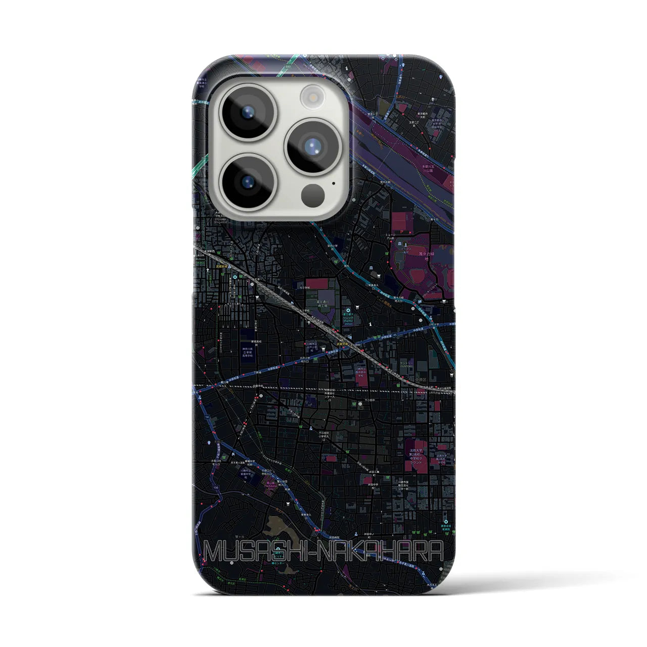 【武蔵中原(神奈川県)】地図柄iPhoneケース(バックカバータイプ)