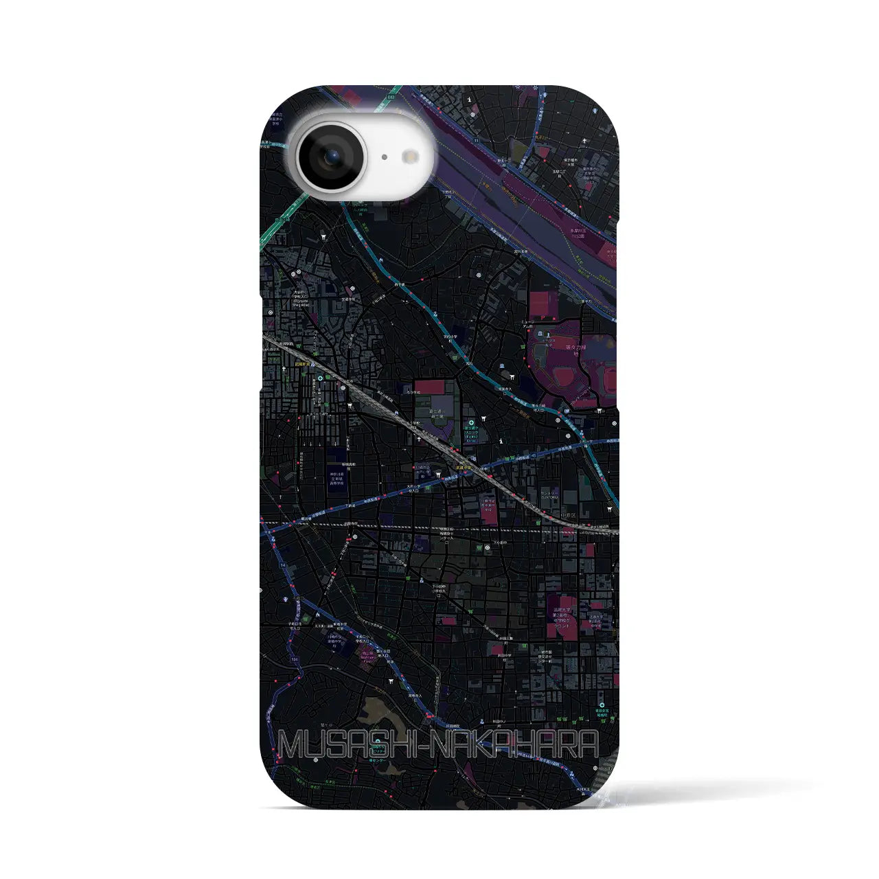 【武蔵中原(神奈川県)】地図柄iPhoneケース(バックカバータイプ)