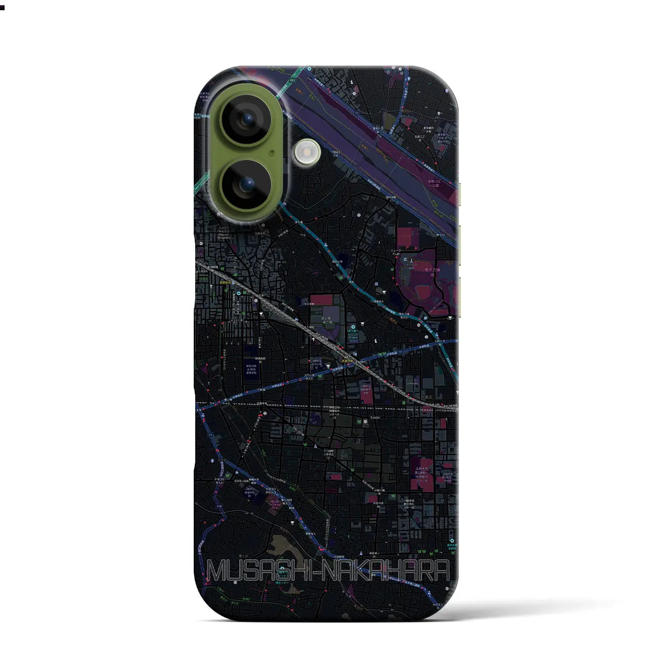 【武蔵中原(神奈川県)】地図柄iPhoneケース(バックカバータイプ)