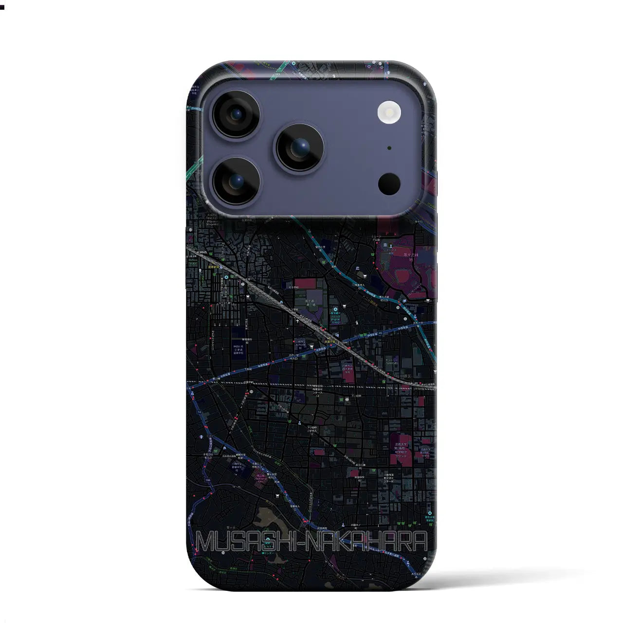 【武蔵中原(神奈川県)】地図柄iPhoneケース(バックカバータイプ)