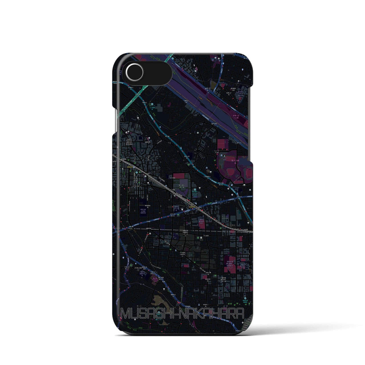 【武蔵中原(神奈川県)】地図柄iPhoneケース(バックカバータイプ)