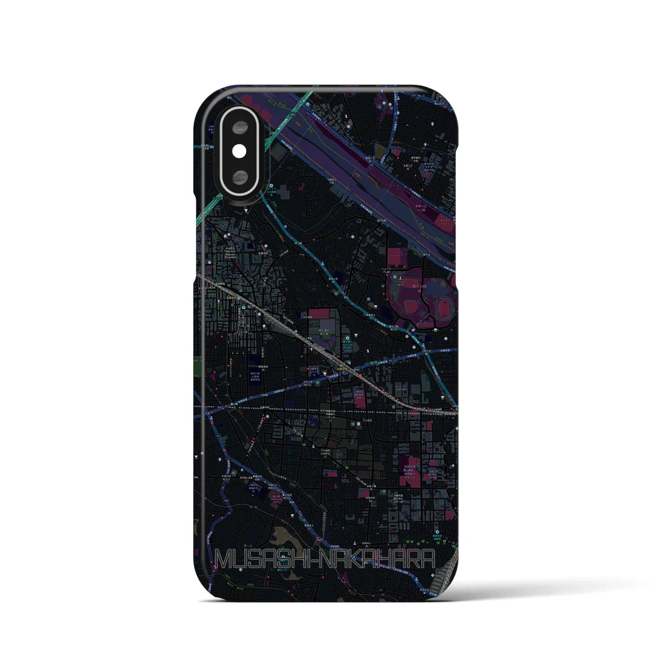 【武蔵中原(神奈川県)】地図柄iPhoneケース(バックカバータイプ)