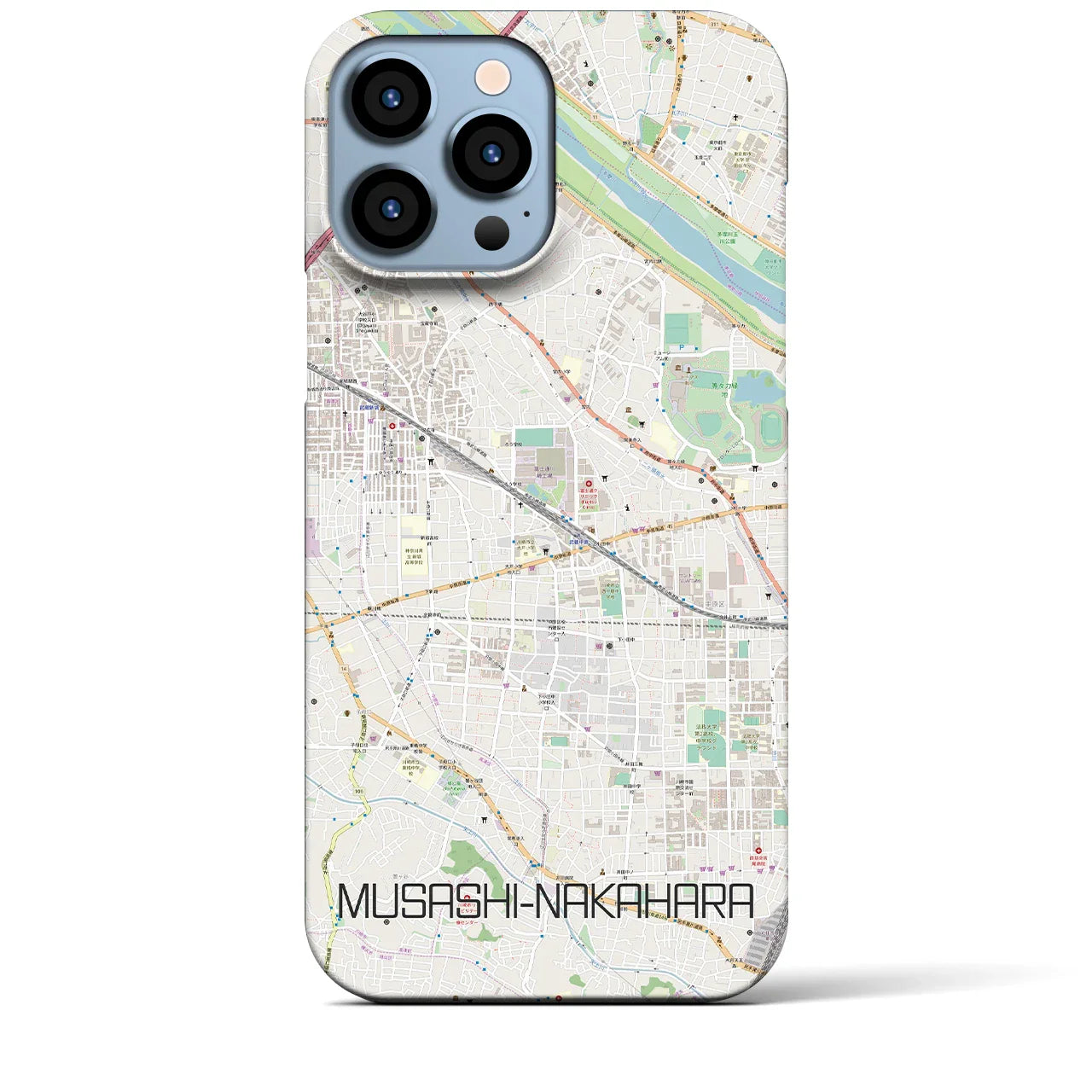【武蔵中原(神奈川県)】地図柄iPhoneケース(バックカバータイプ)