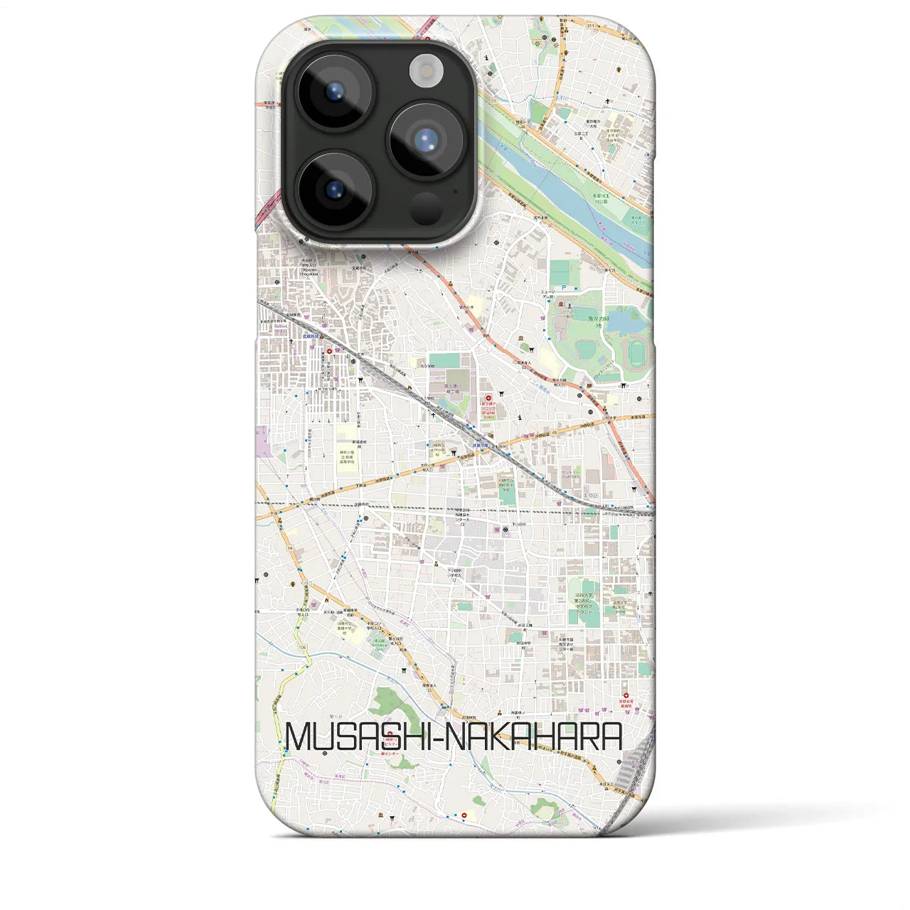 【武蔵中原(神奈川県)】地図柄iPhoneケース(バックカバータイプ)