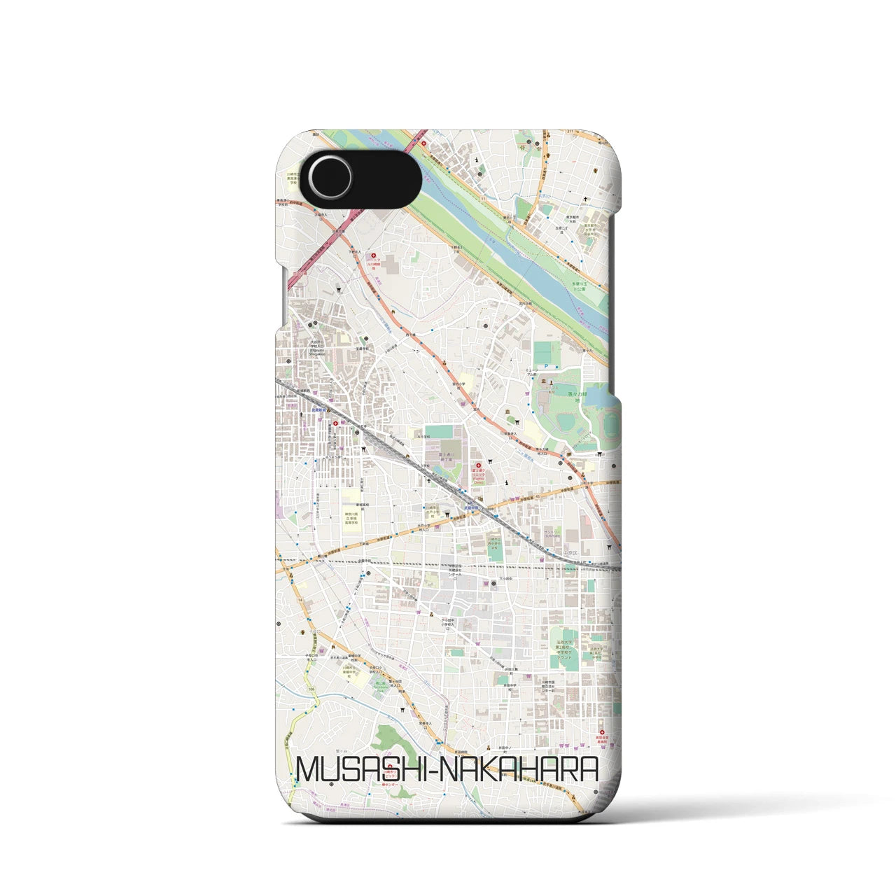 【武蔵中原(神奈川県)】地図柄iPhoneケース(バックカバータイプ)