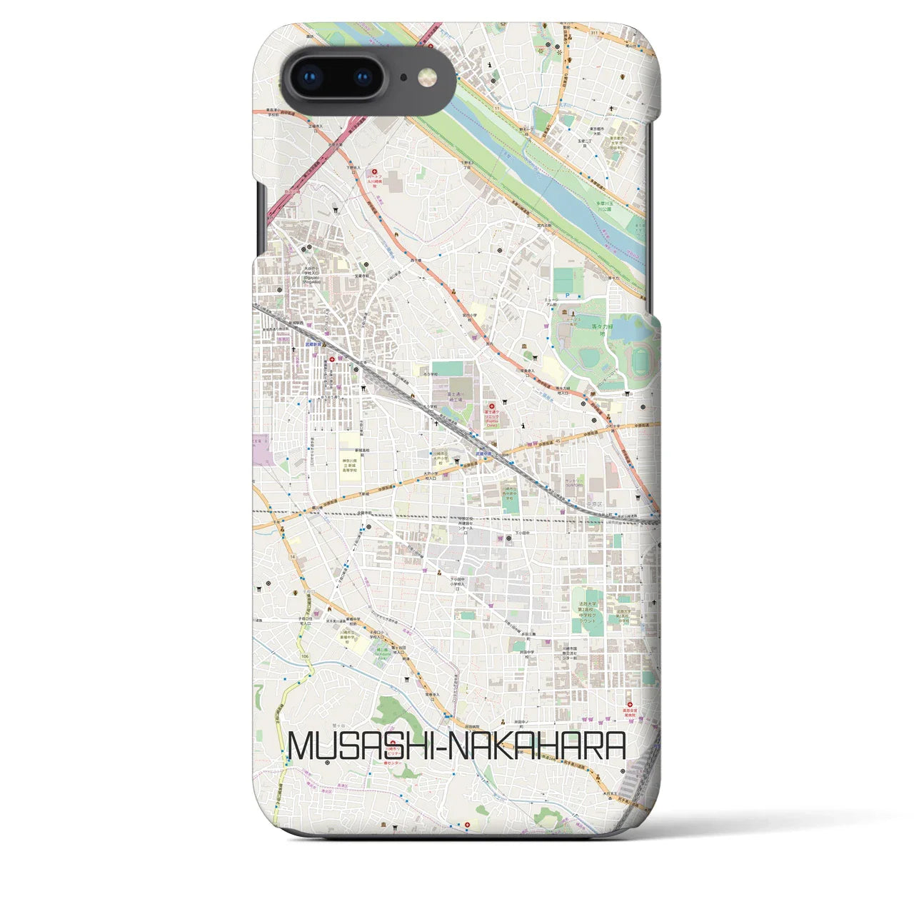 【武蔵中原(神奈川県)】地図柄iPhoneケース(バックカバータイプ)