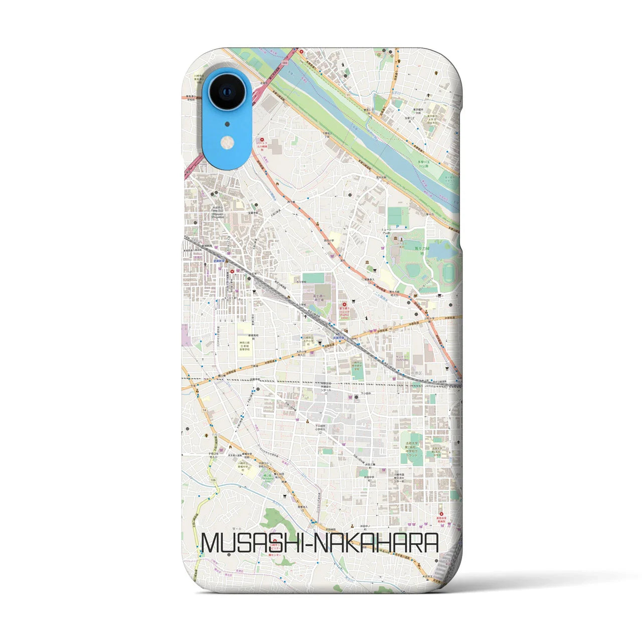 【武蔵中原(神奈川県)】地図柄iPhoneケース(バックカバータイプ)
