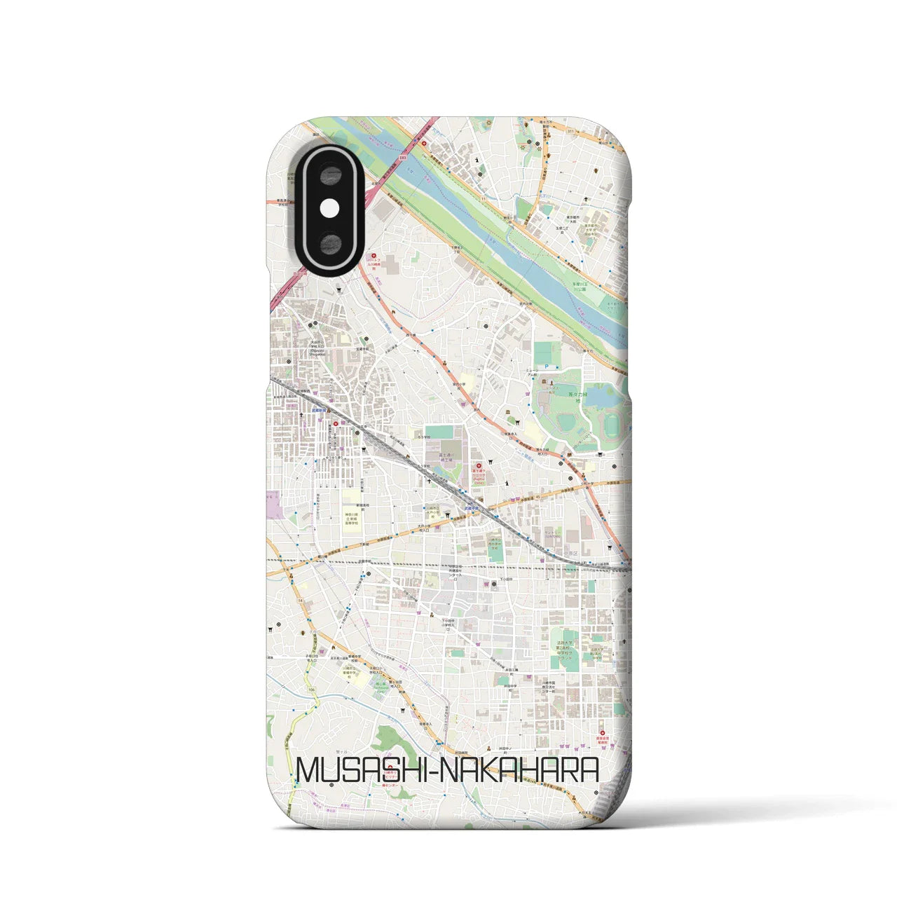 【武蔵中原(神奈川県)】地図柄iPhoneケース(バックカバータイプ)