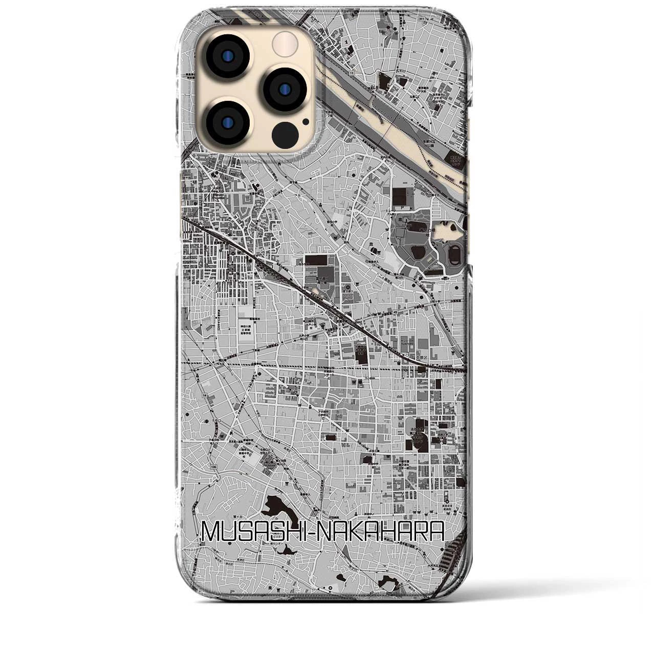 【武蔵中原(神奈川県)】地図柄iPhoneケース(クリアタイプ)