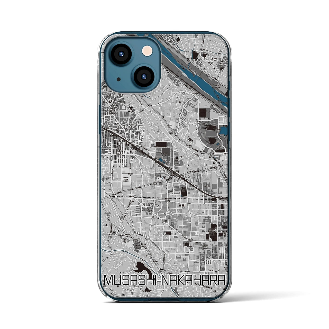 【武蔵中原(神奈川県)】地図柄iPhoneケース(クリアタイプ)