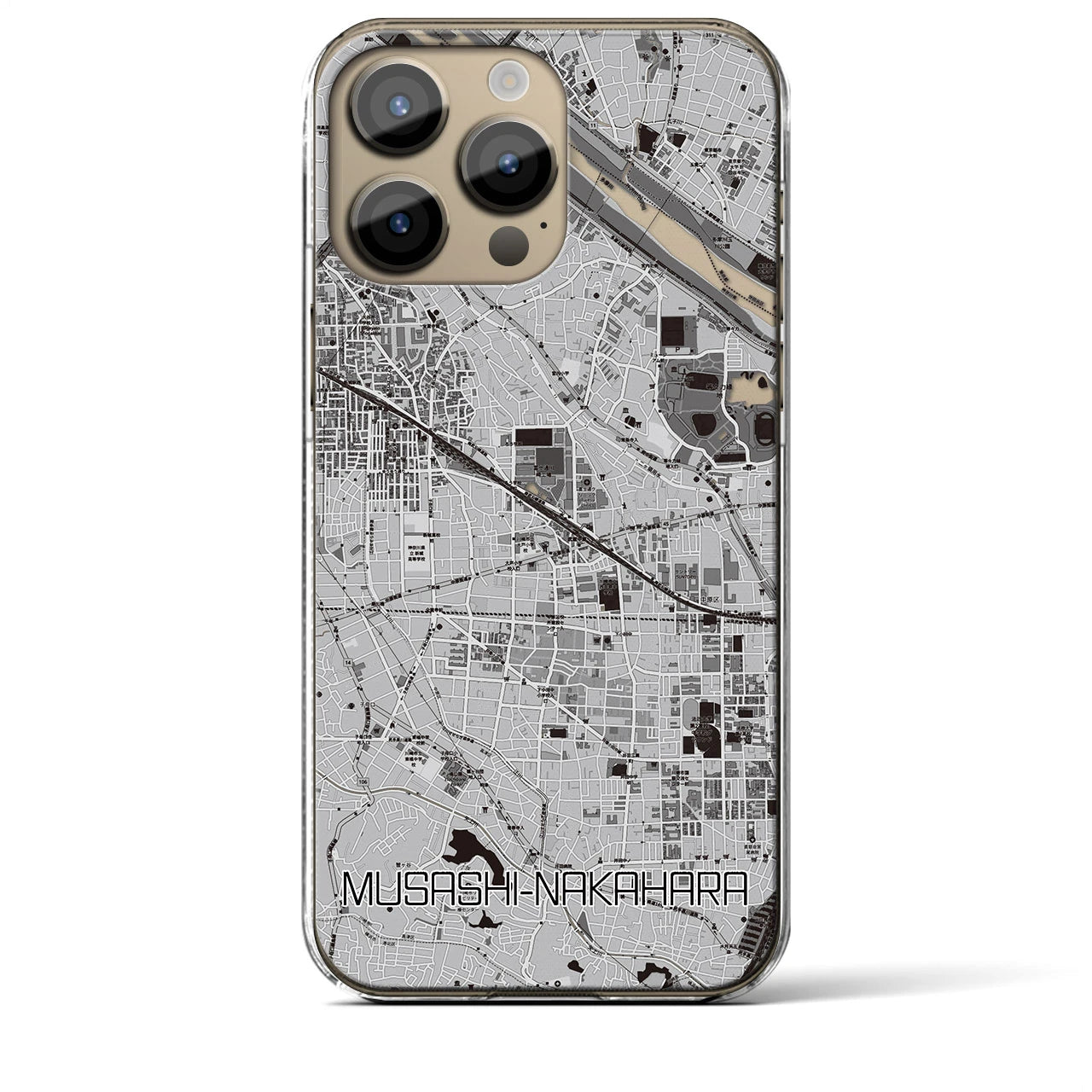 【武蔵中原(神奈川県)】地図柄iPhoneケース(クリアタイプ)