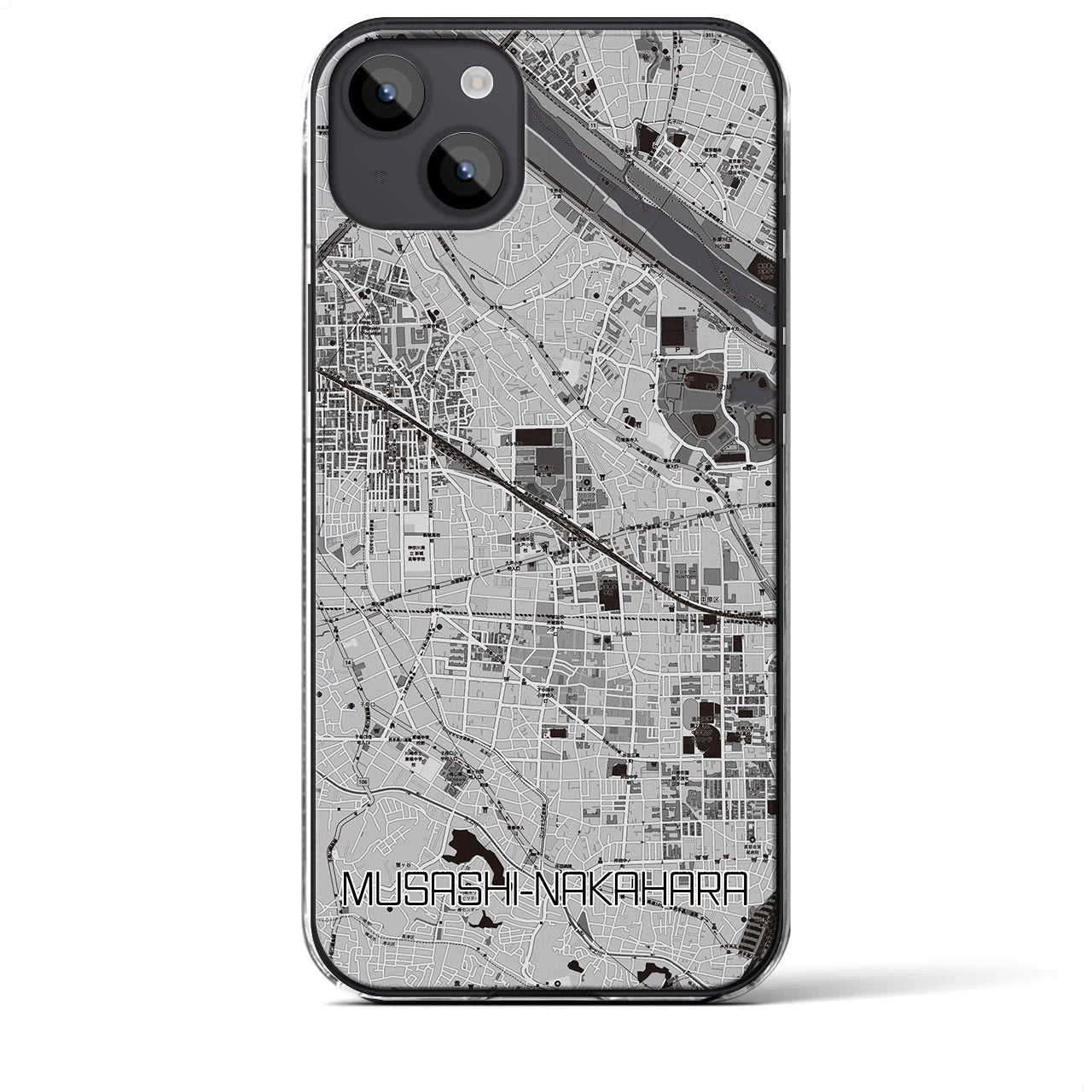 【武蔵中原(神奈川県)】地図柄iPhoneケース(クリアタイプ)