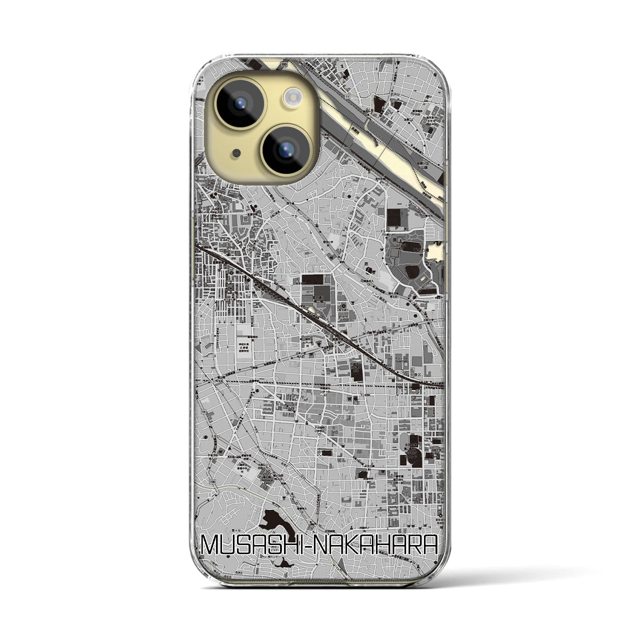 【武蔵中原(神奈川県)】地図柄iPhoneケース(クリアタイプ)