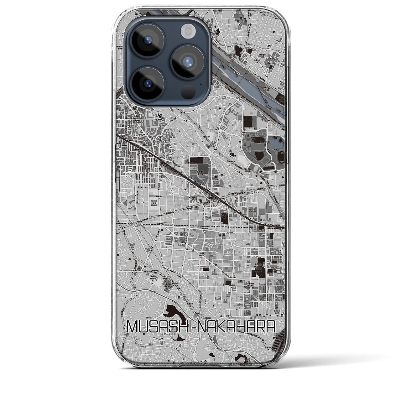 【武蔵中原(神奈川県)】地図柄iPhoneケース(クリアタイプ)