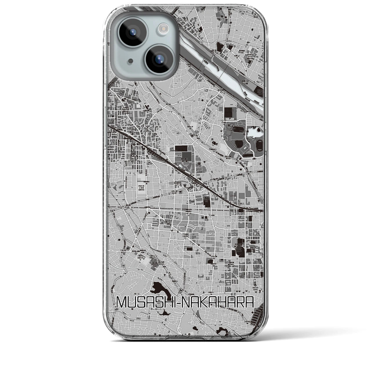 【武蔵中原(神奈川県)】地図柄iPhoneケース(クリアタイプ)