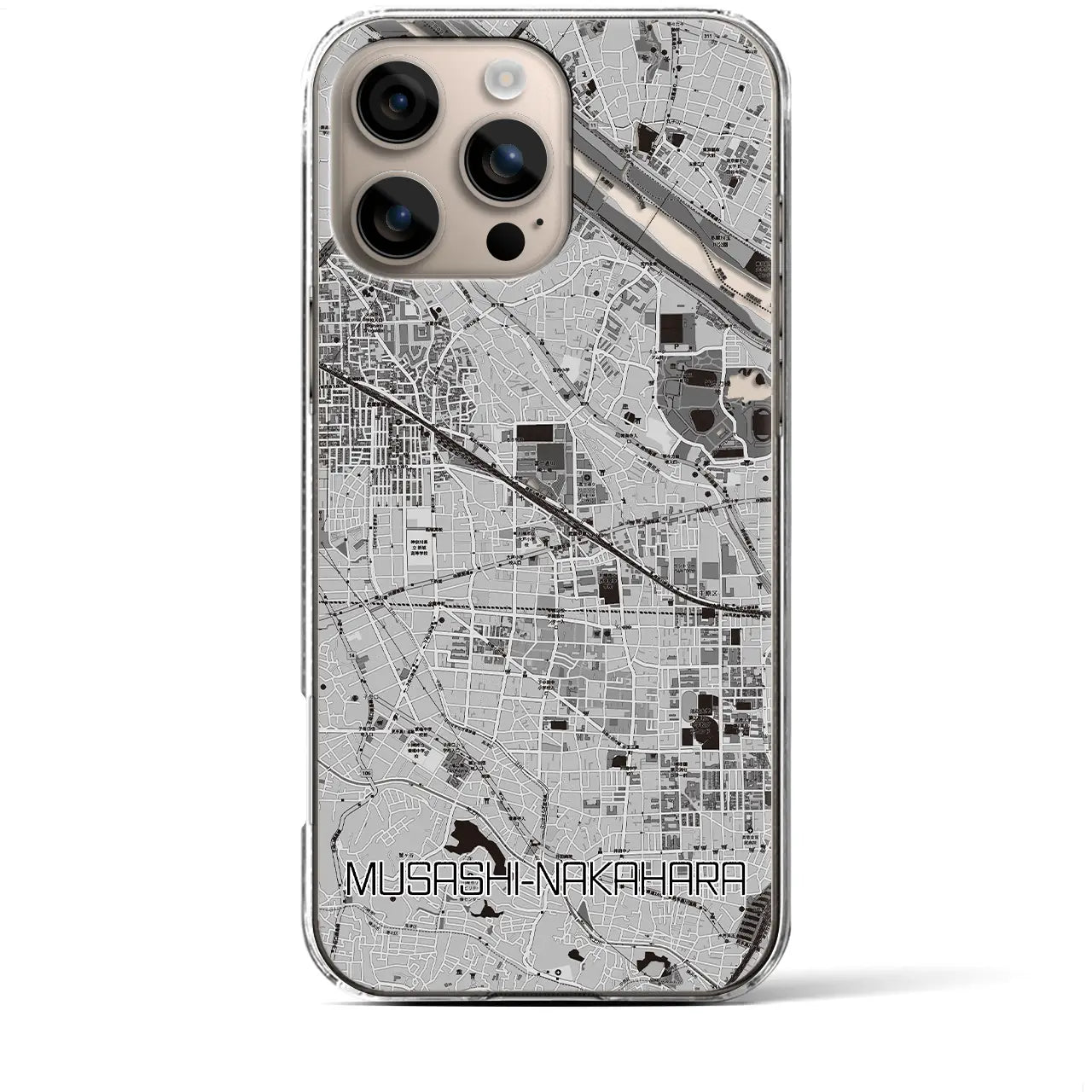 【武蔵中原(神奈川県)】地図柄iPhoneケース(クリアタイプ)