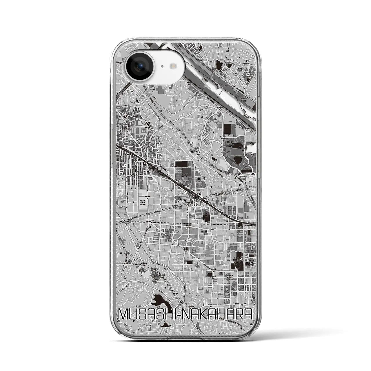 【武蔵中原(神奈川県)】地図柄iPhoneケース(クリアタイプ)