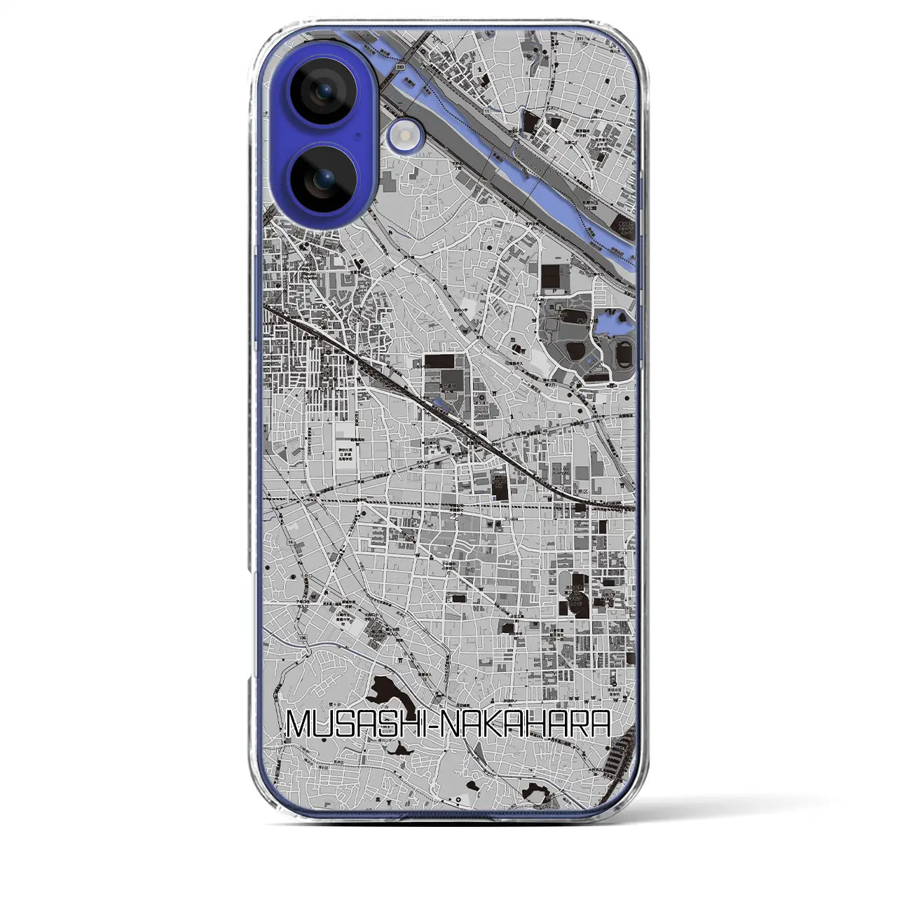 【武蔵中原(神奈川県)】地図柄iPhoneケース(クリアタイプ)