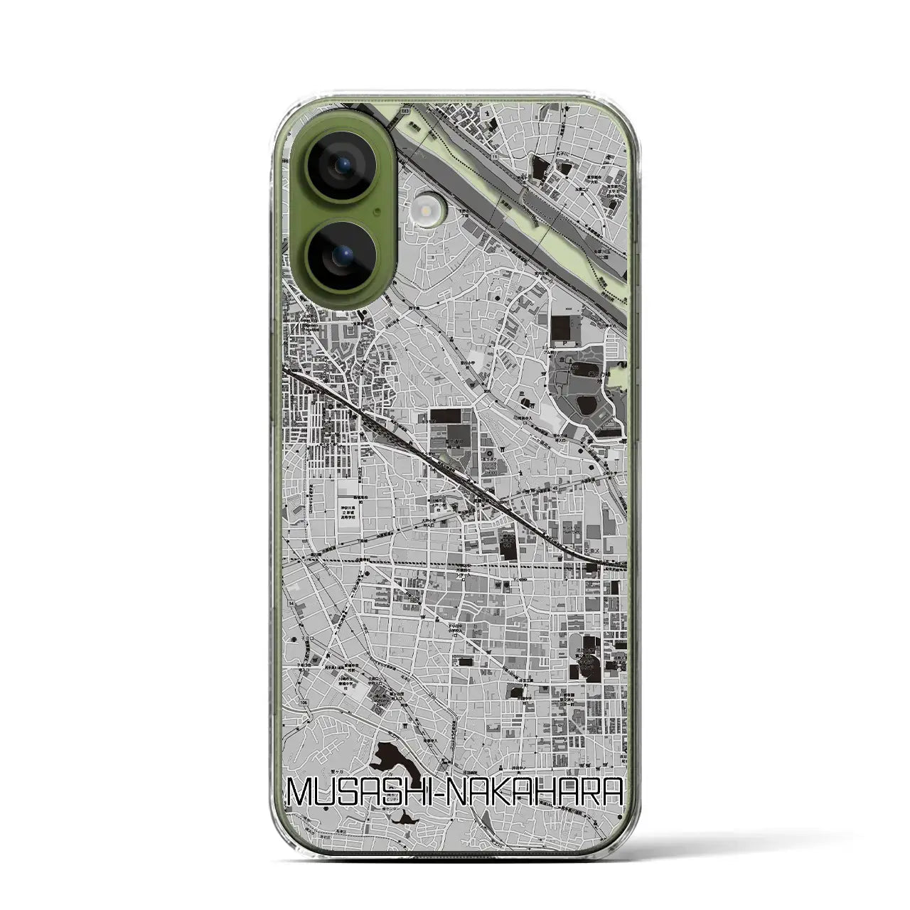 【武蔵中原(神奈川県)】地図柄iPhoneケース(クリアタイプ)