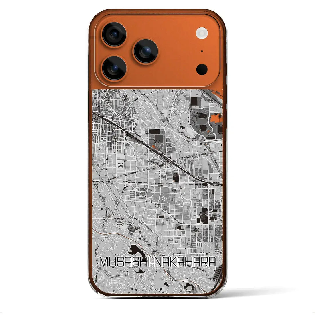 【武蔵中原(神奈川県)】地図柄iPhoneケース(クリアタイプ)