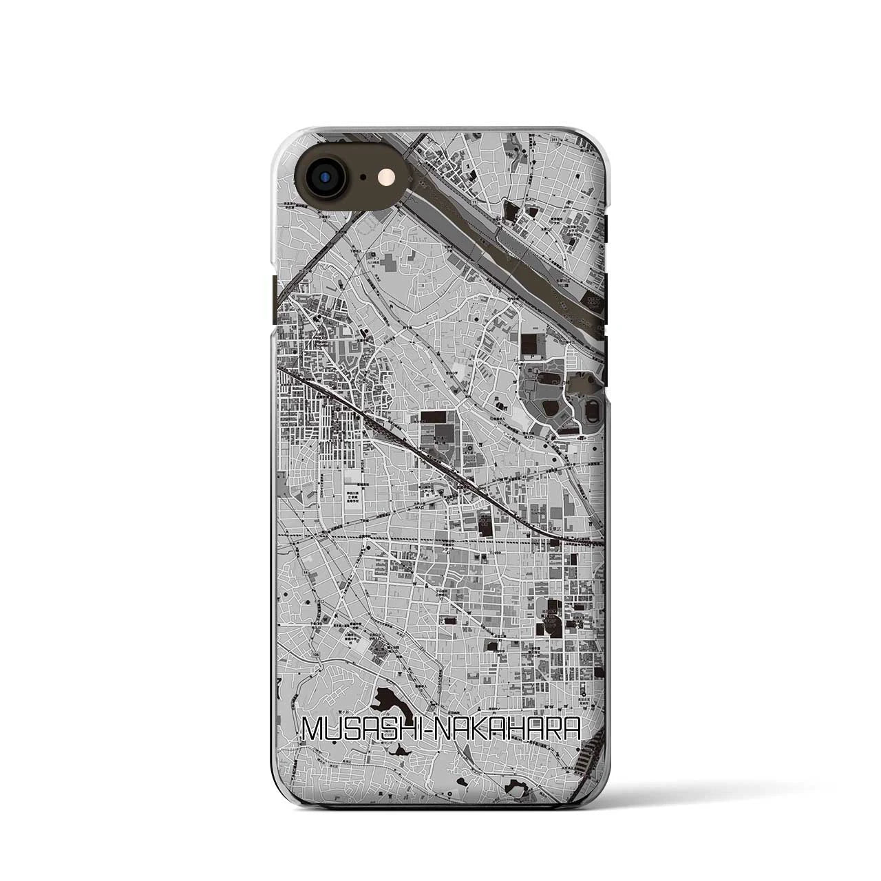 【武蔵中原(神奈川県)】地図柄iPhoneケース(クリアタイプ)