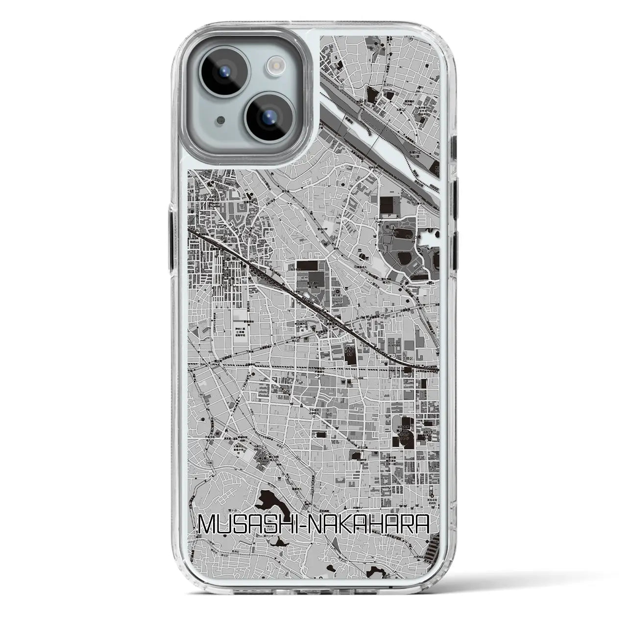 【武蔵中原(神奈川県)】地図柄iPhoneケース(MagSafeタイプ)