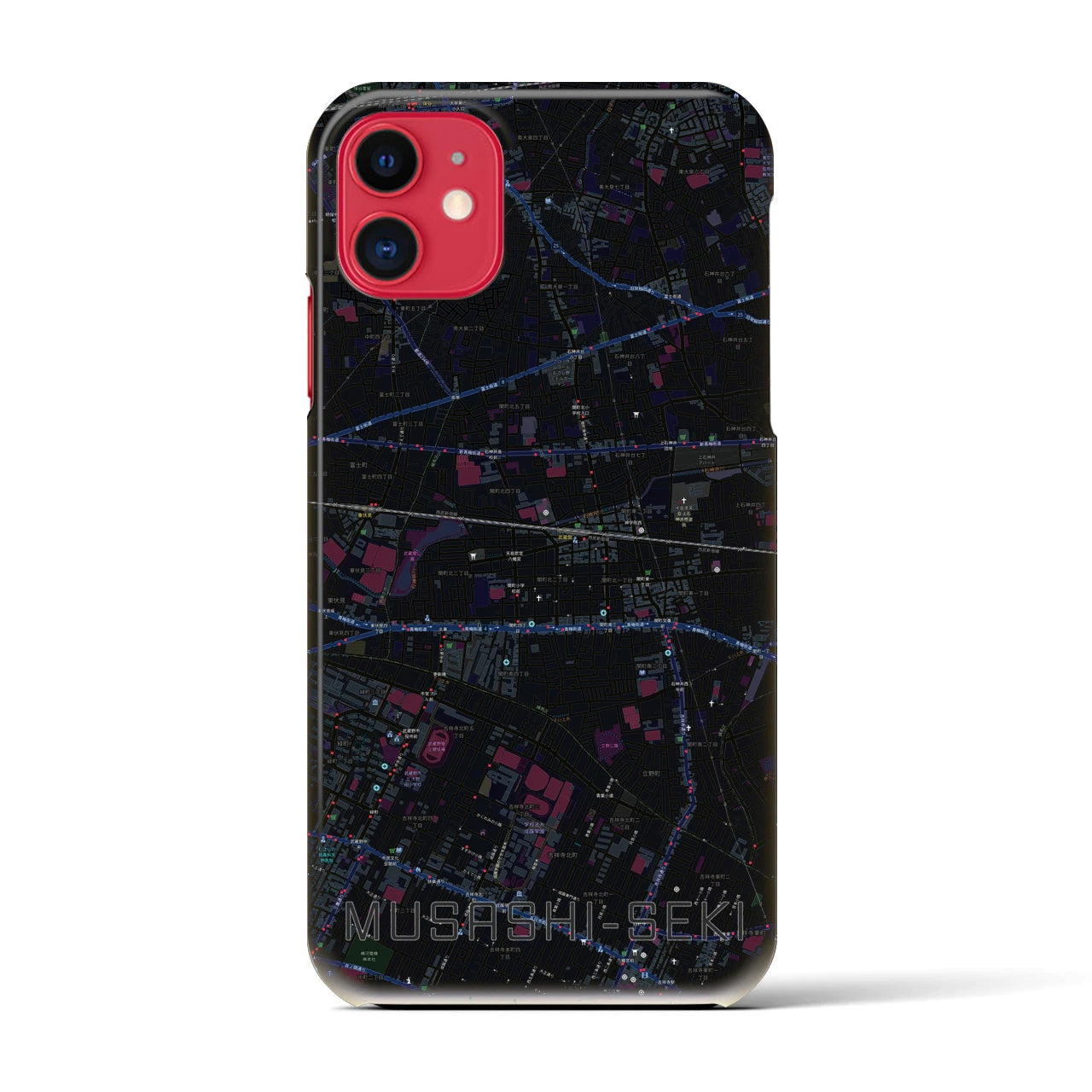 【武蔵関(東京都)】地図柄iPhoneケース(バックカバータイプ)