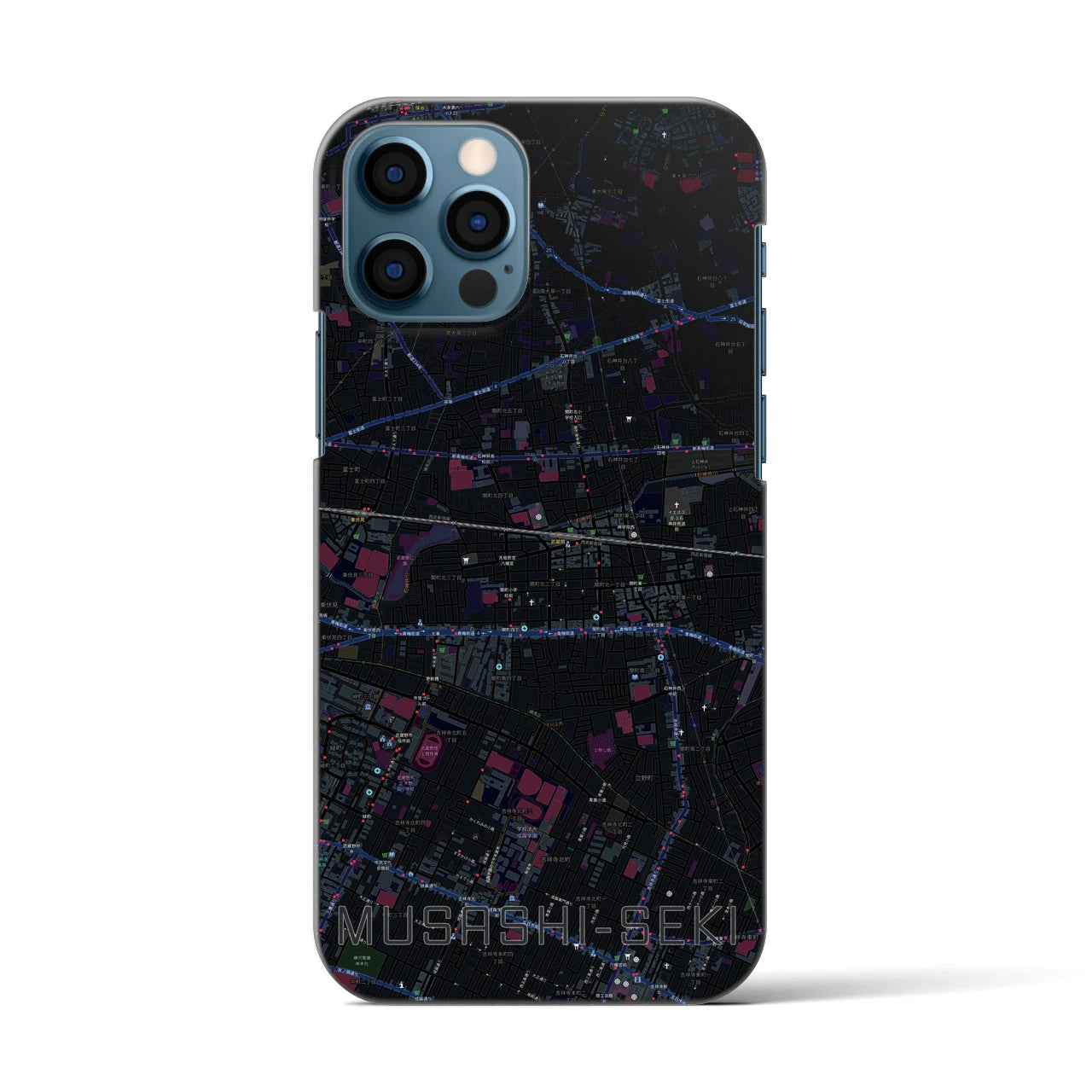 【武蔵関(東京都)】地図柄iPhoneケース(バックカバータイプ)