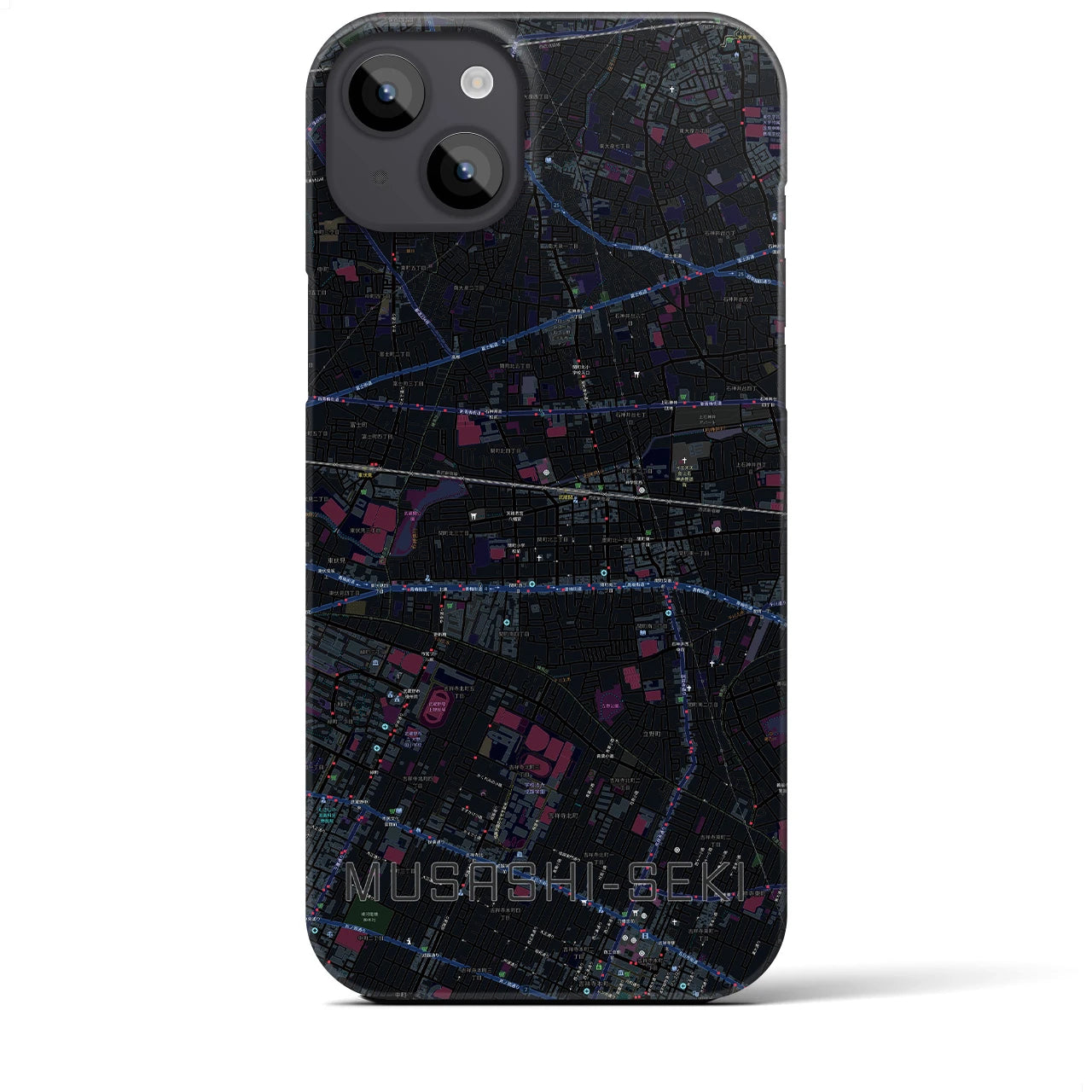 【武蔵関(東京都)】地図柄iPhoneケース(バックカバータイプ)