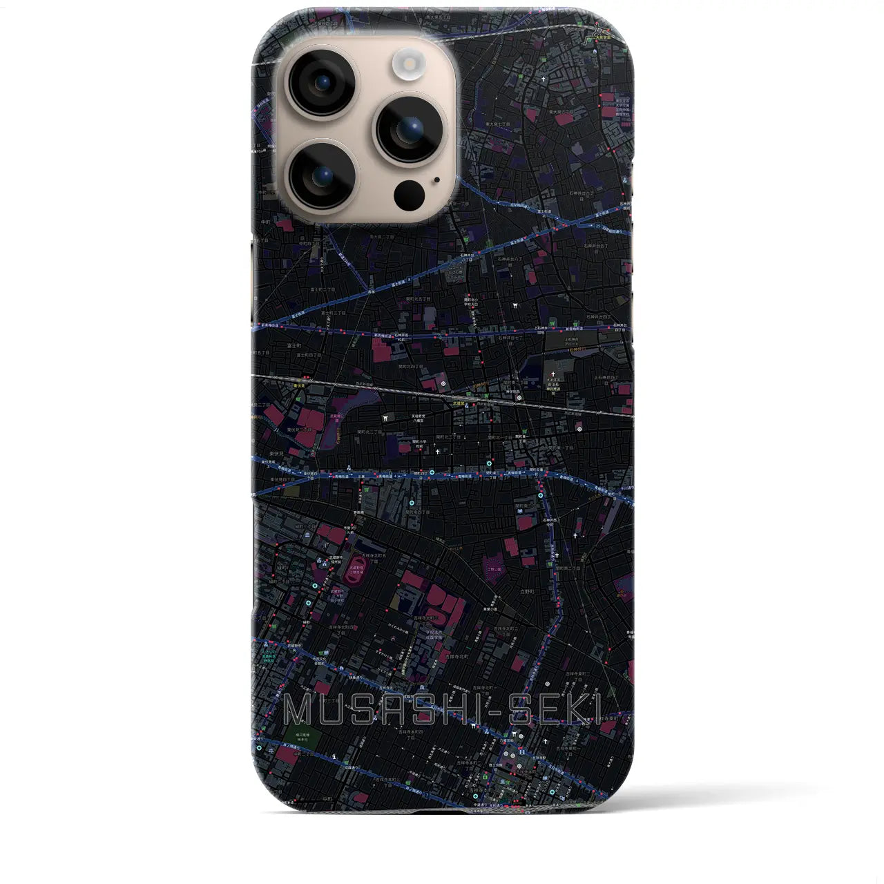 【武蔵関(東京都)】地図柄iPhoneケース(バックカバータイプ)