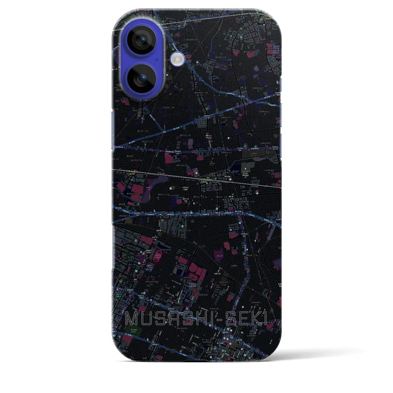 【武蔵関(東京都)】地図柄iPhoneケース(バックカバータイプ)