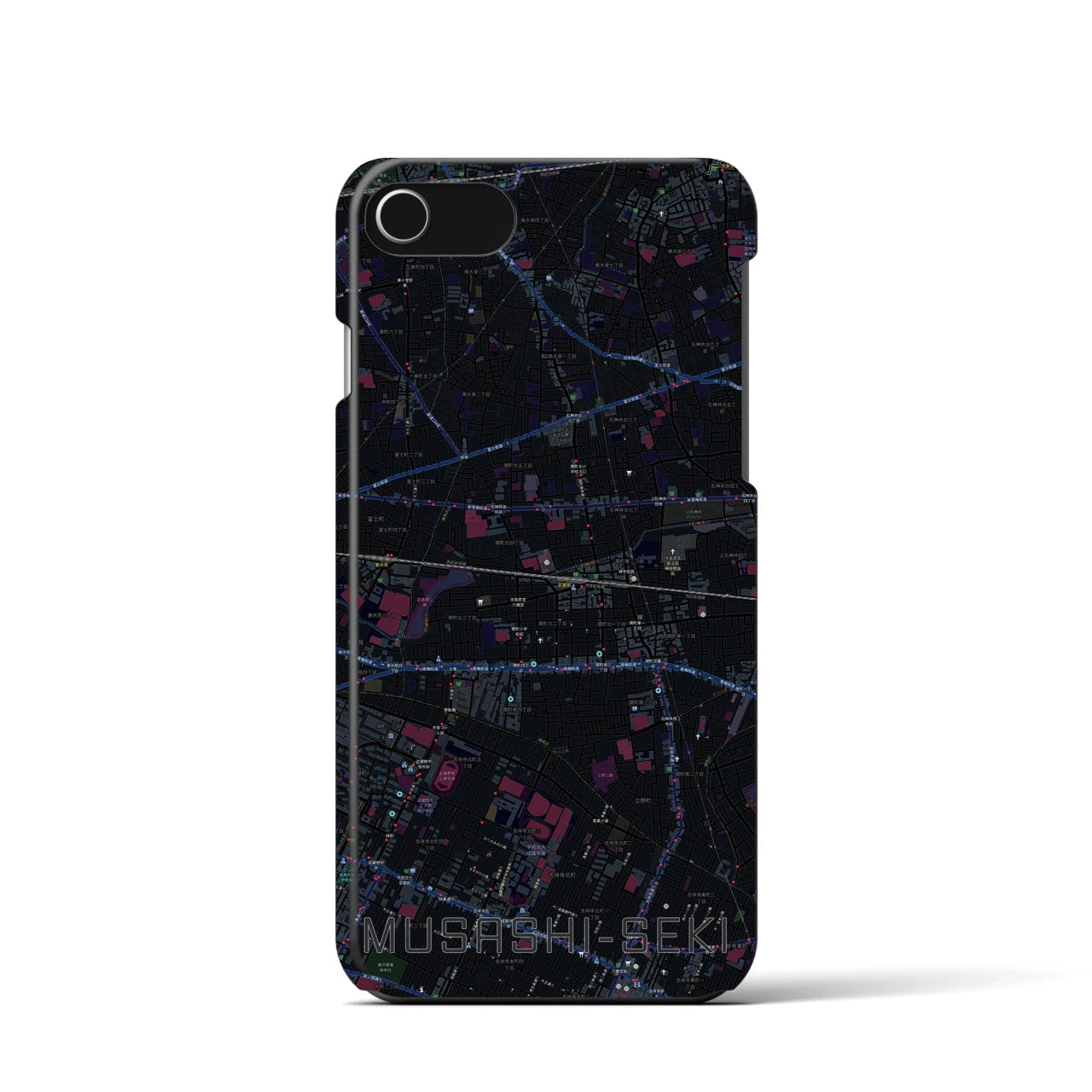 【武蔵関(東京都)】地図柄iPhoneケース(バックカバータイプ)