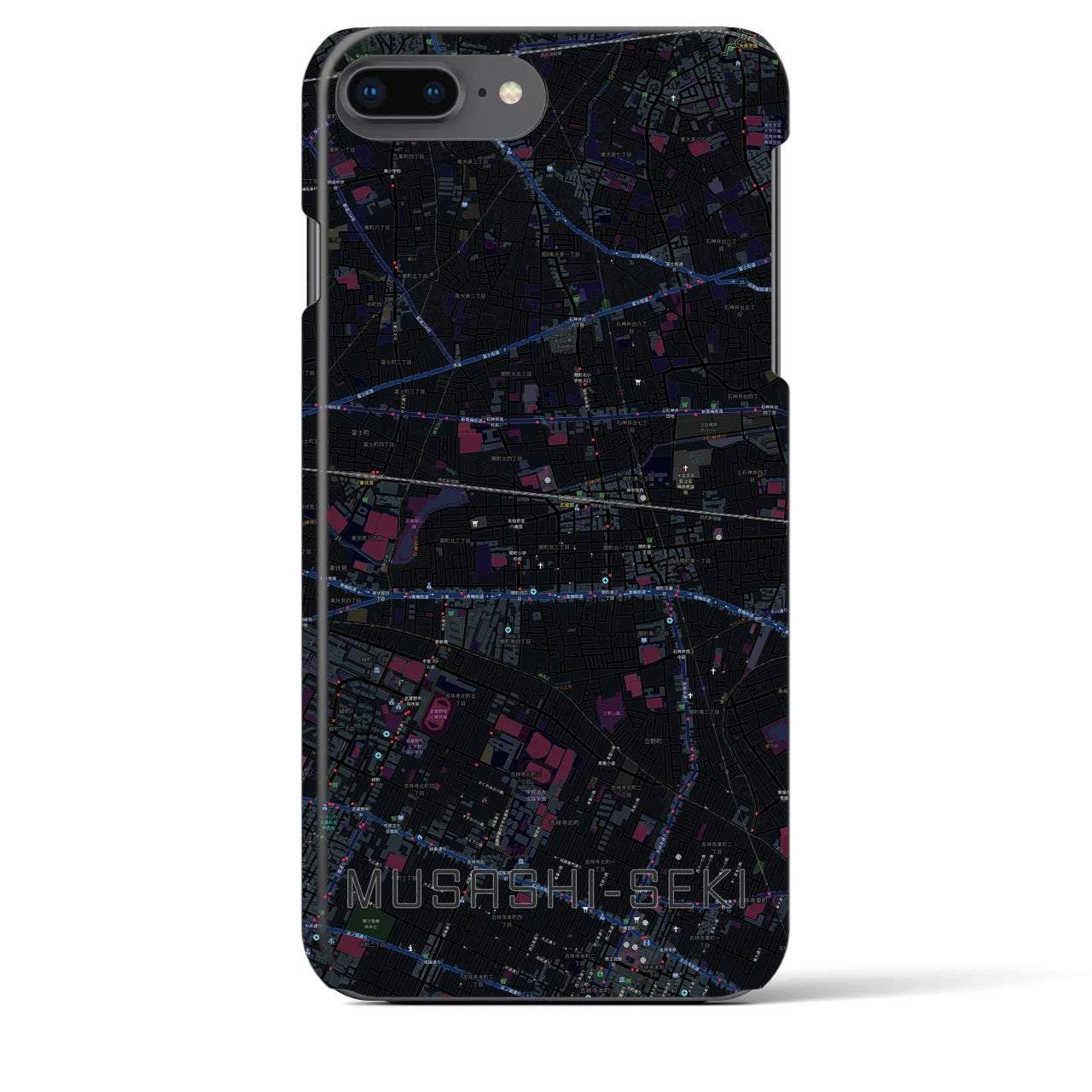 【武蔵関(東京都)】地図柄iPhoneケース(バックカバータイプ)