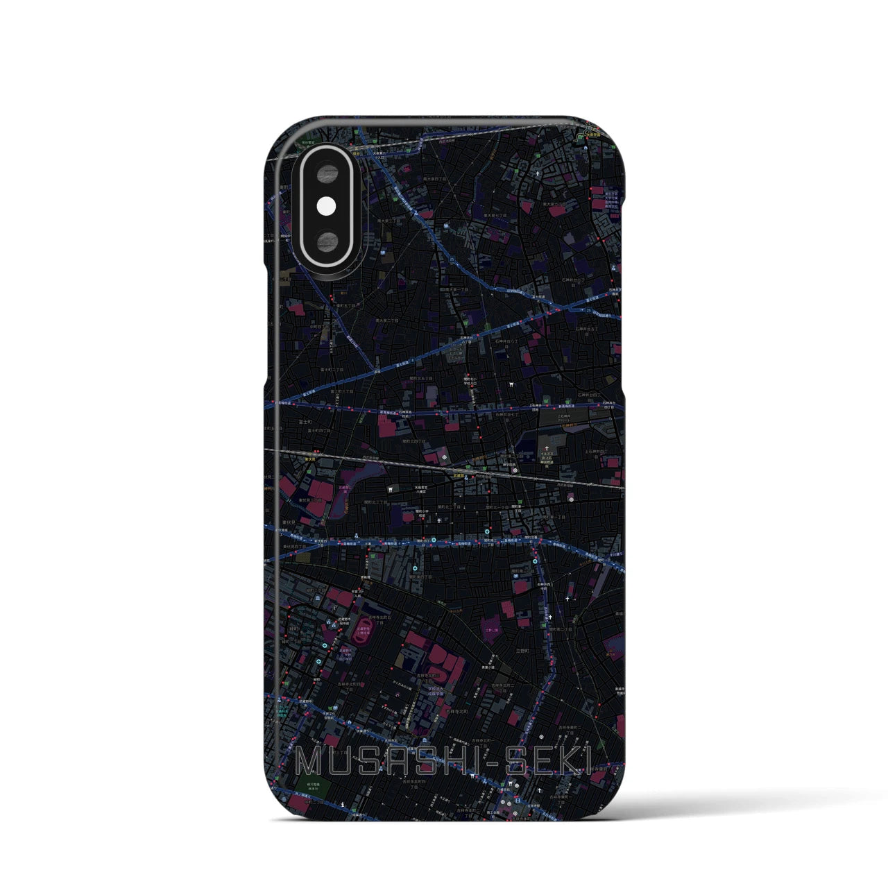 【武蔵関(東京都)】地図柄iPhoneケース(バックカバータイプ)