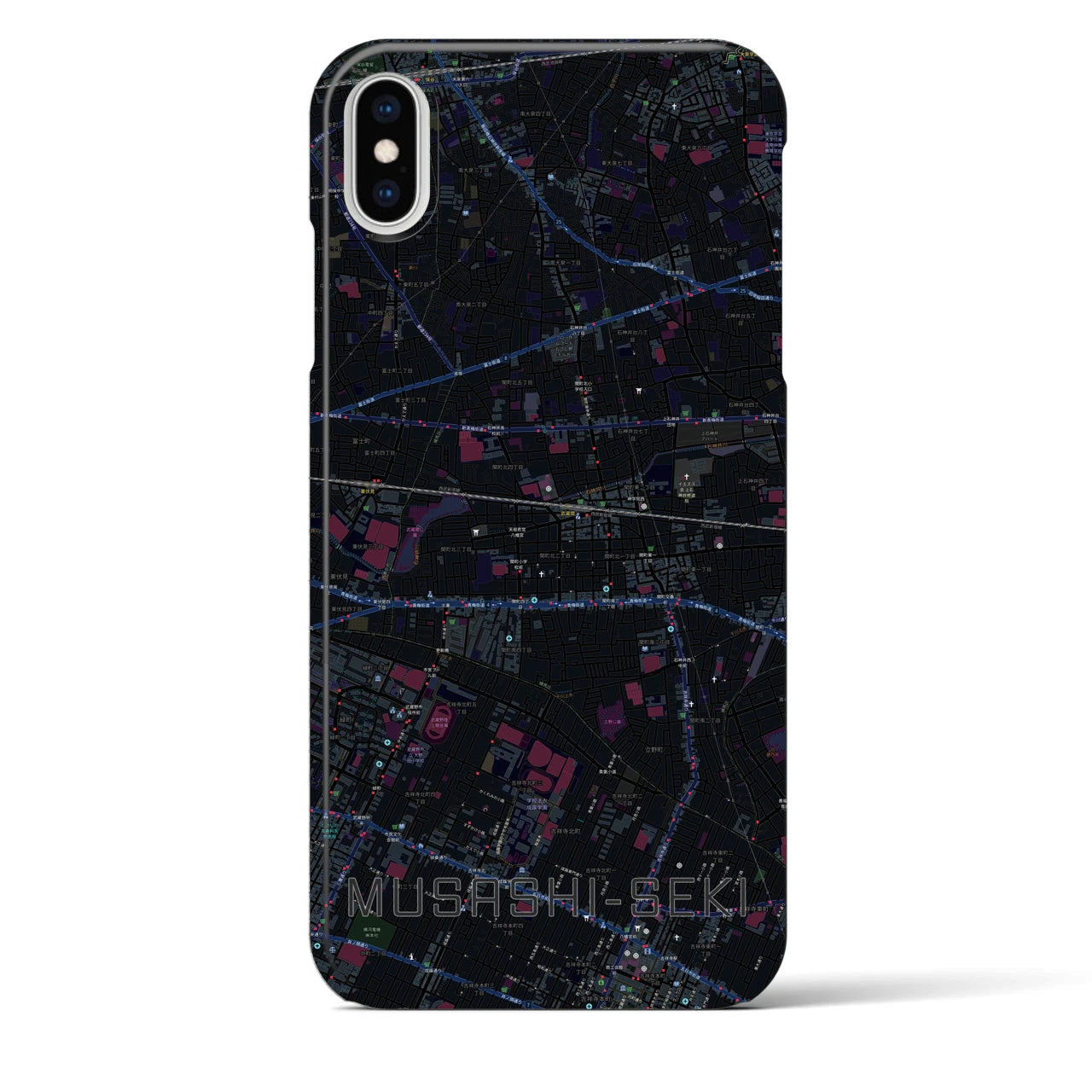 【武蔵関(東京都)】地図柄iPhoneケース(バックカバータイプ)