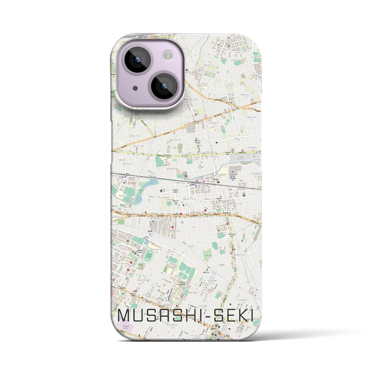 【武蔵関(東京都)】地図柄iPhoneケース(バックカバータイプ)