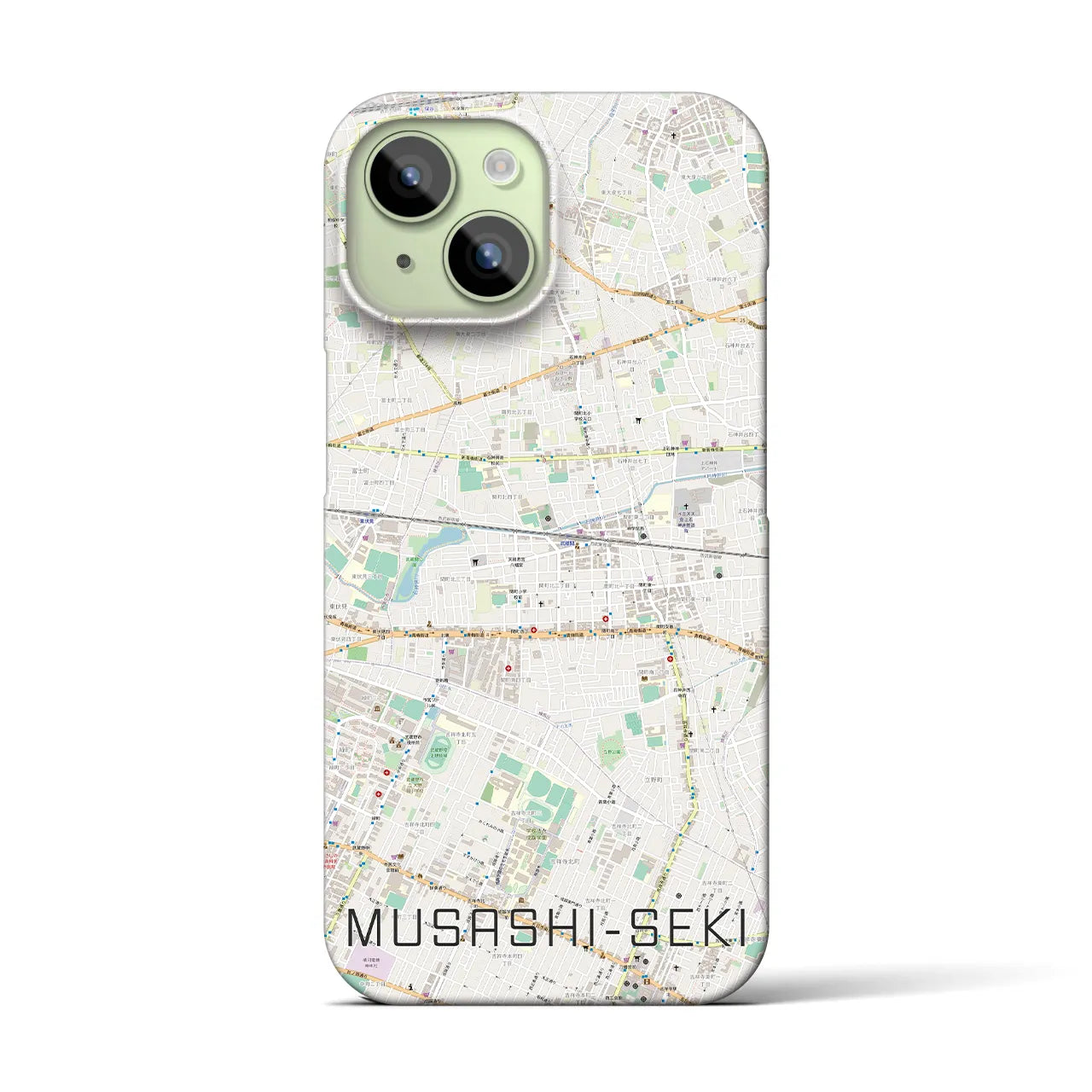【武蔵関(東京都)】地図柄iPhoneケース(バックカバータイプ)