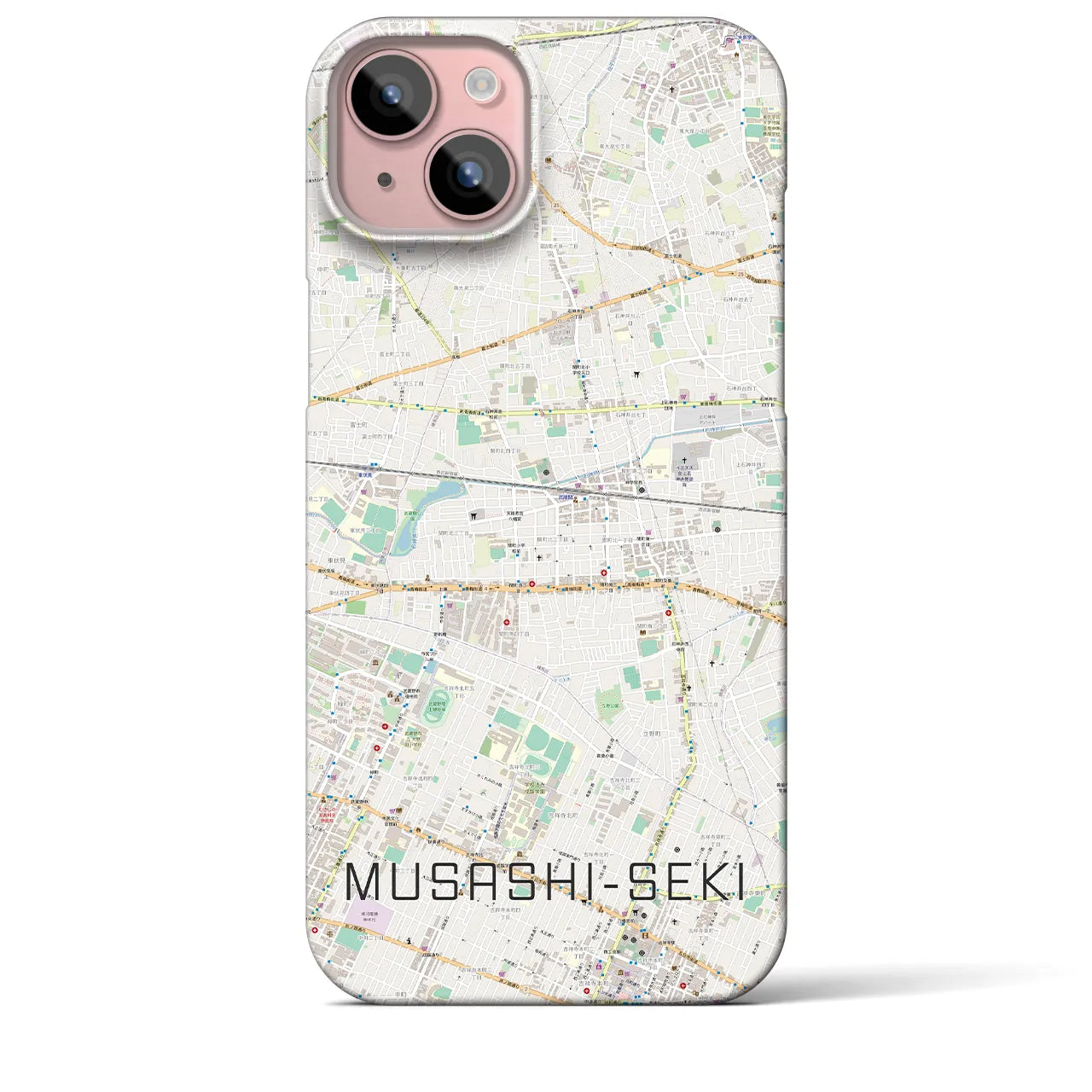 【武蔵関(東京都)】地図柄iPhoneケース(バックカバータイプ)