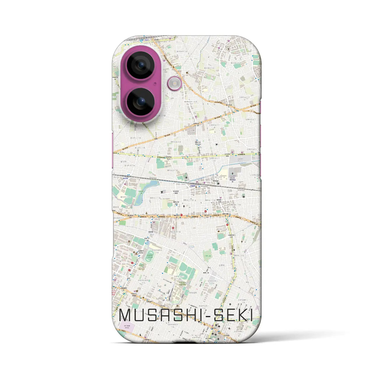 【武蔵関(東京都)】地図柄iPhoneケース(バックカバータイプ)