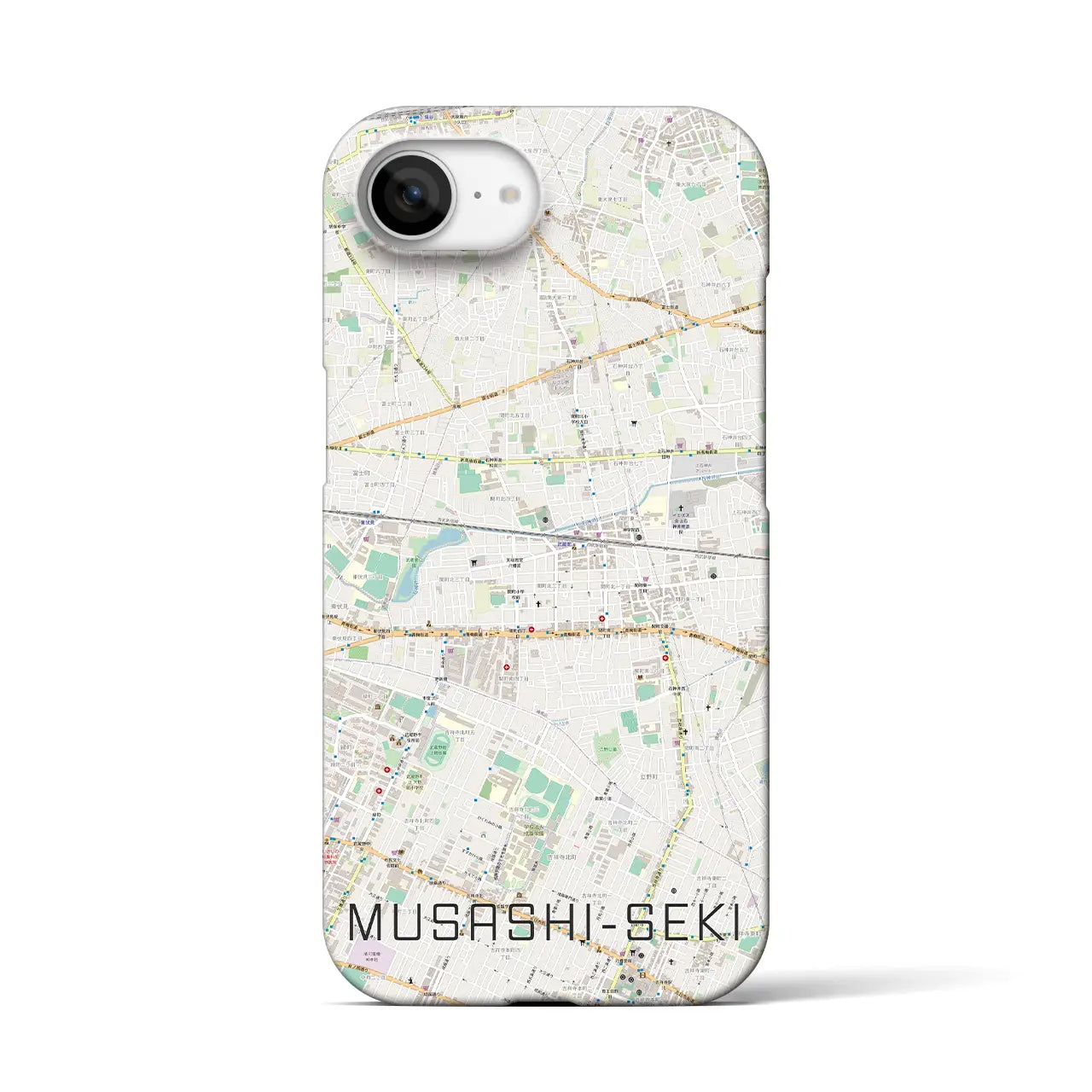 【武蔵関(東京都)】地図柄iPhoneケース(バックカバータイプ)