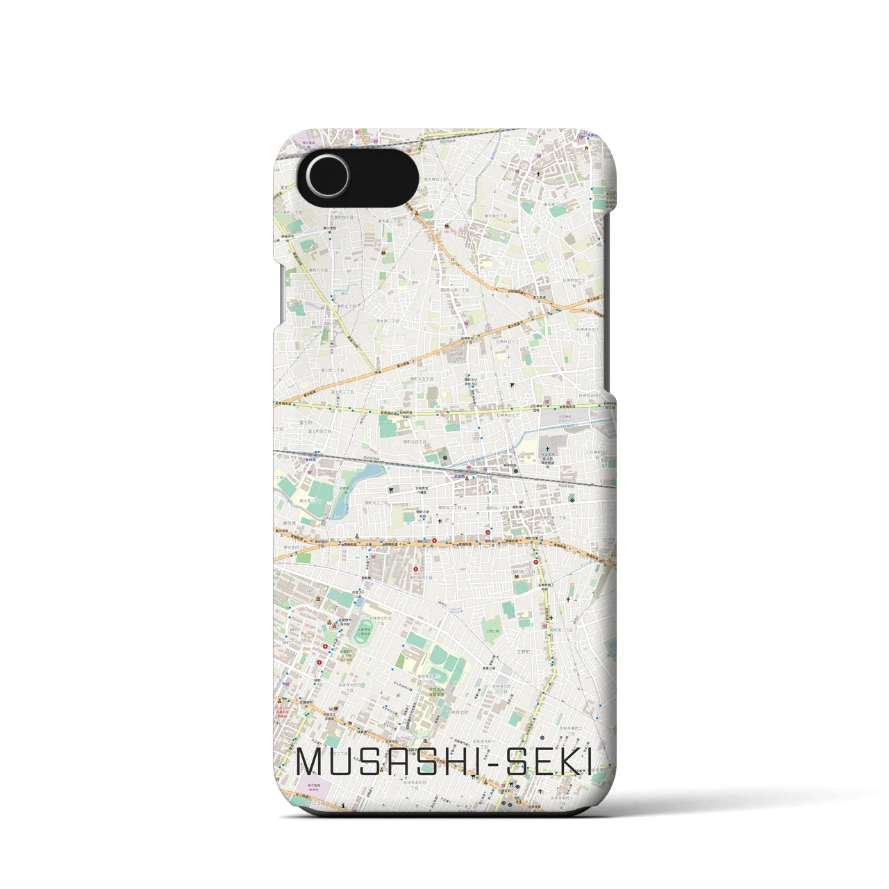 【武蔵関(東京都)】地図柄iPhoneケース(バックカバータイプ)
