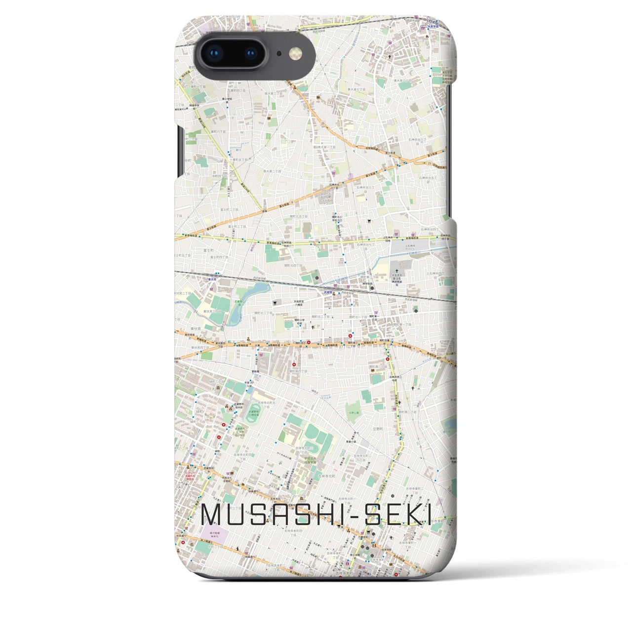 【武蔵関(東京都)】地図柄iPhoneケース(バックカバータイプ)