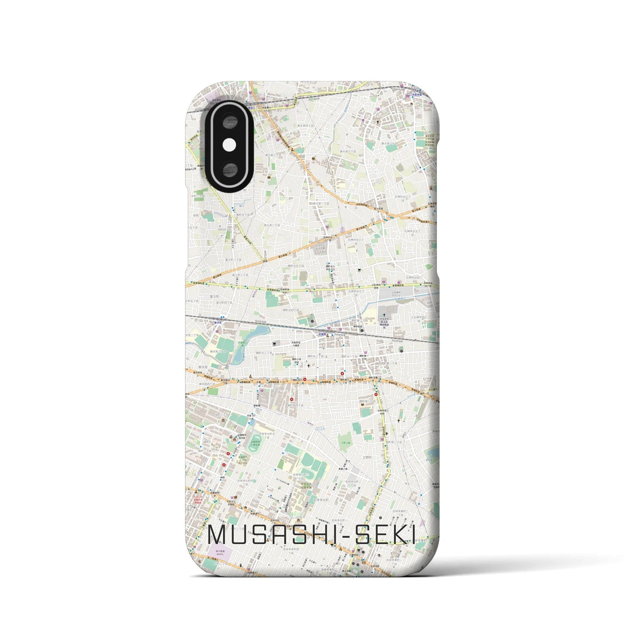 【武蔵関(東京都)】地図柄iPhoneケース(バックカバータイプ)