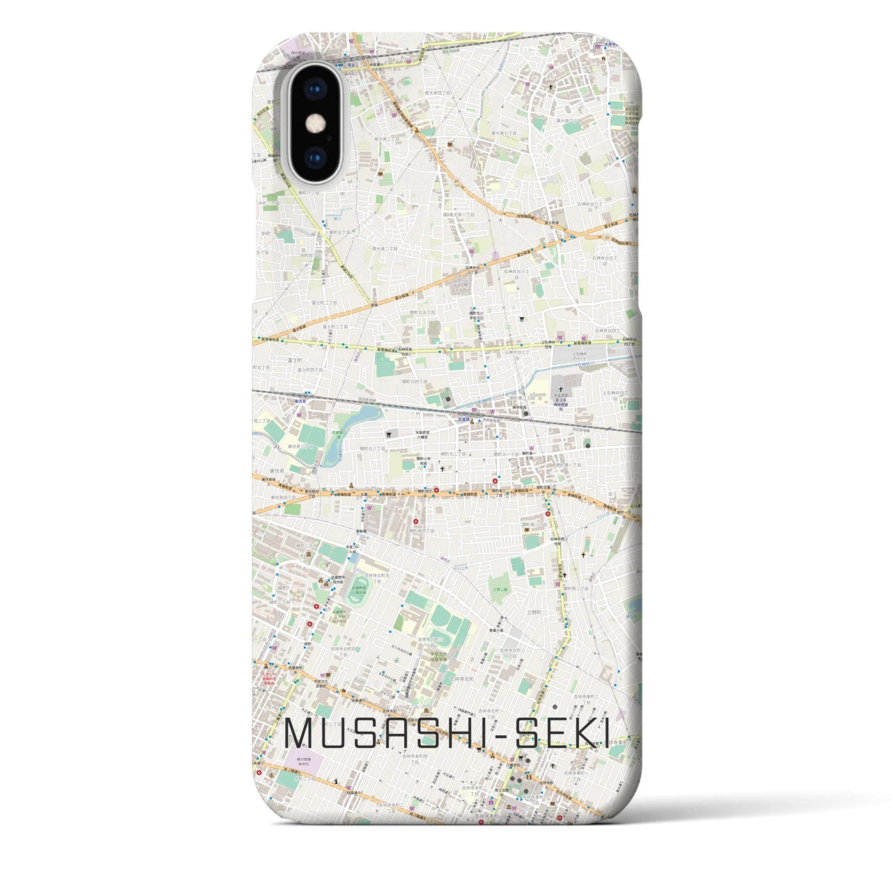 【武蔵関(東京都)】地図柄iPhoneケース(バックカバータイプ)