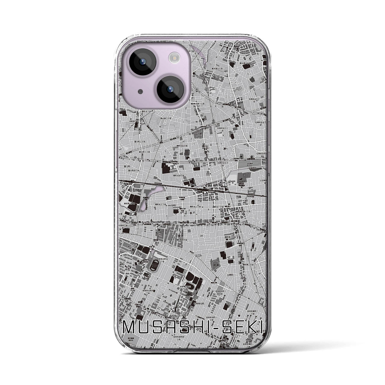 【武蔵関(東京都)】地図柄iPhoneケース(クリアタイプ)