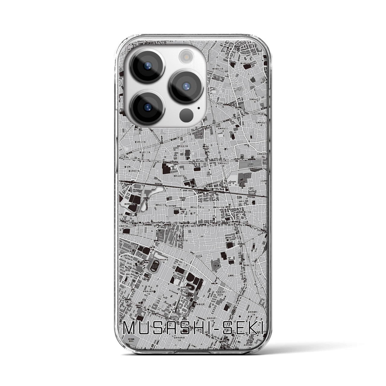 【武蔵関(東京都)】地図柄iPhoneケース(クリアタイプ)