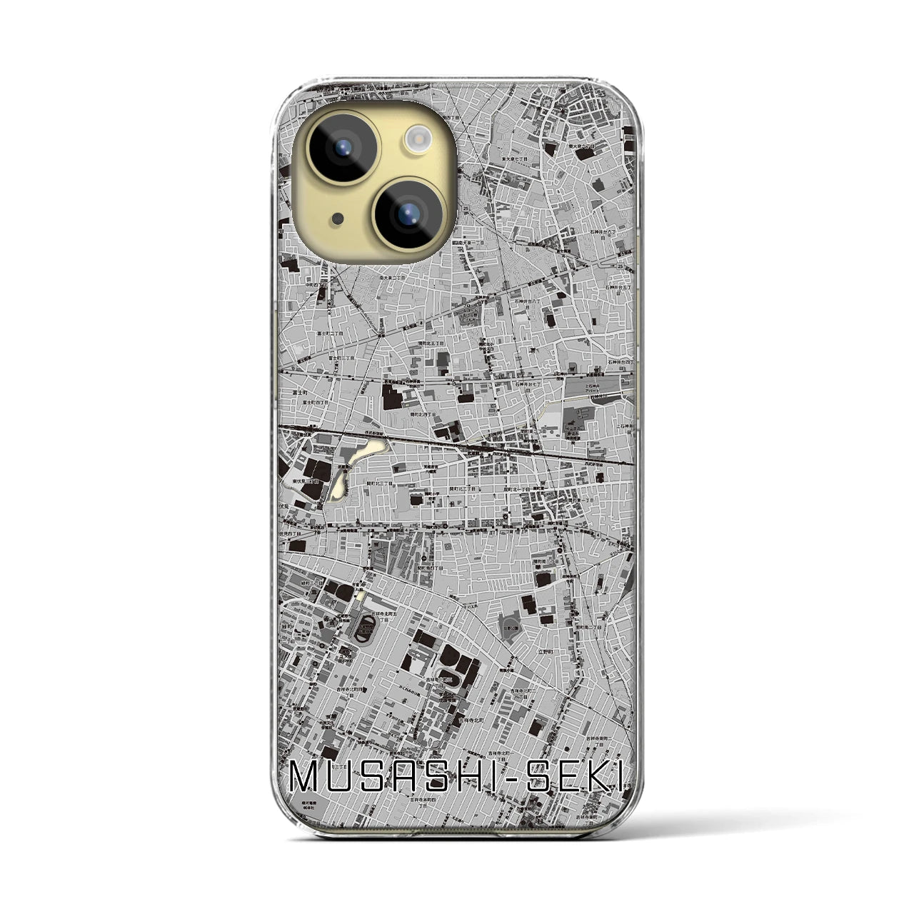 【武蔵関(東京都)】地図柄iPhoneケース(クリアタイプ)