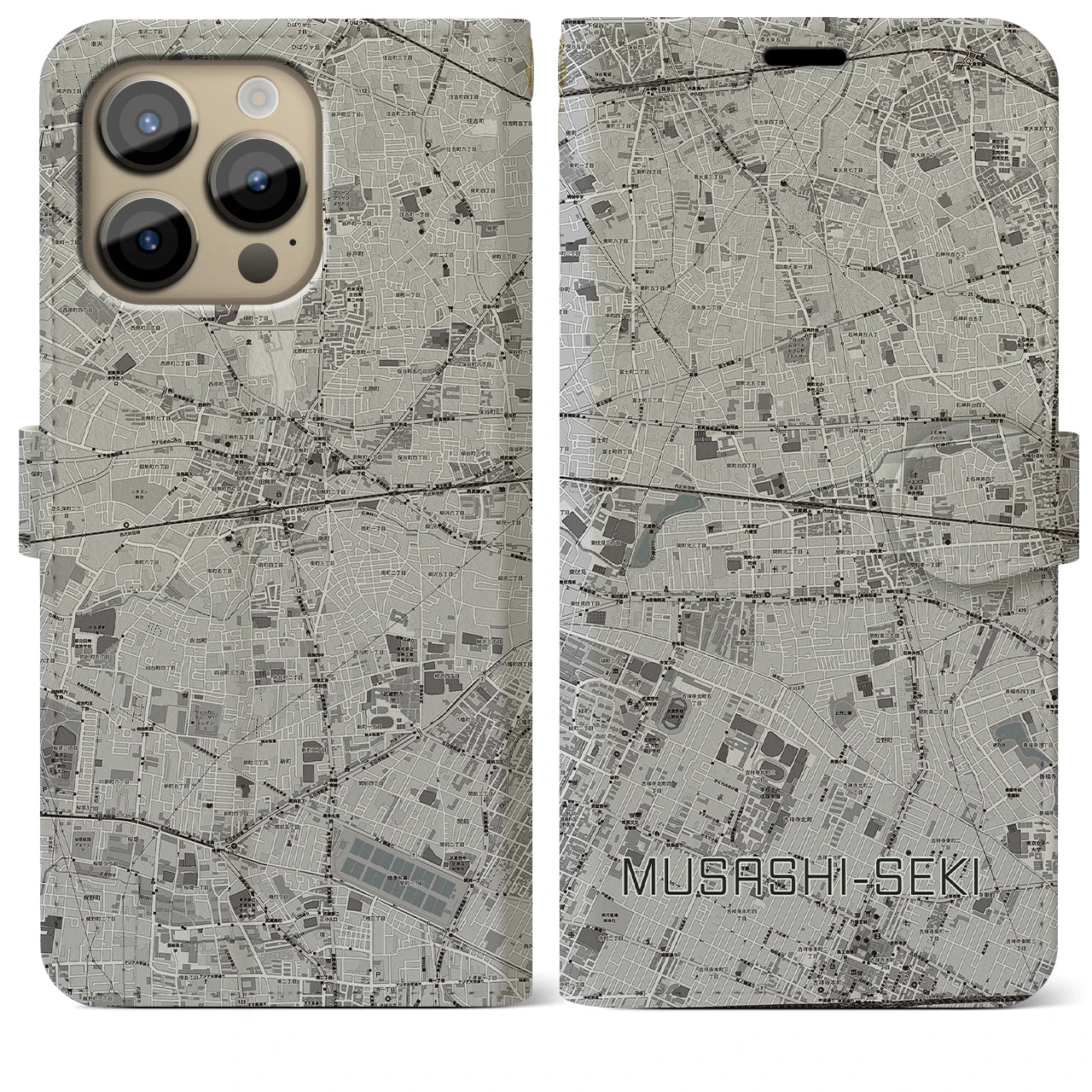 【武蔵関(東京都)】地図柄iPhoneケース(手帳タイプ)